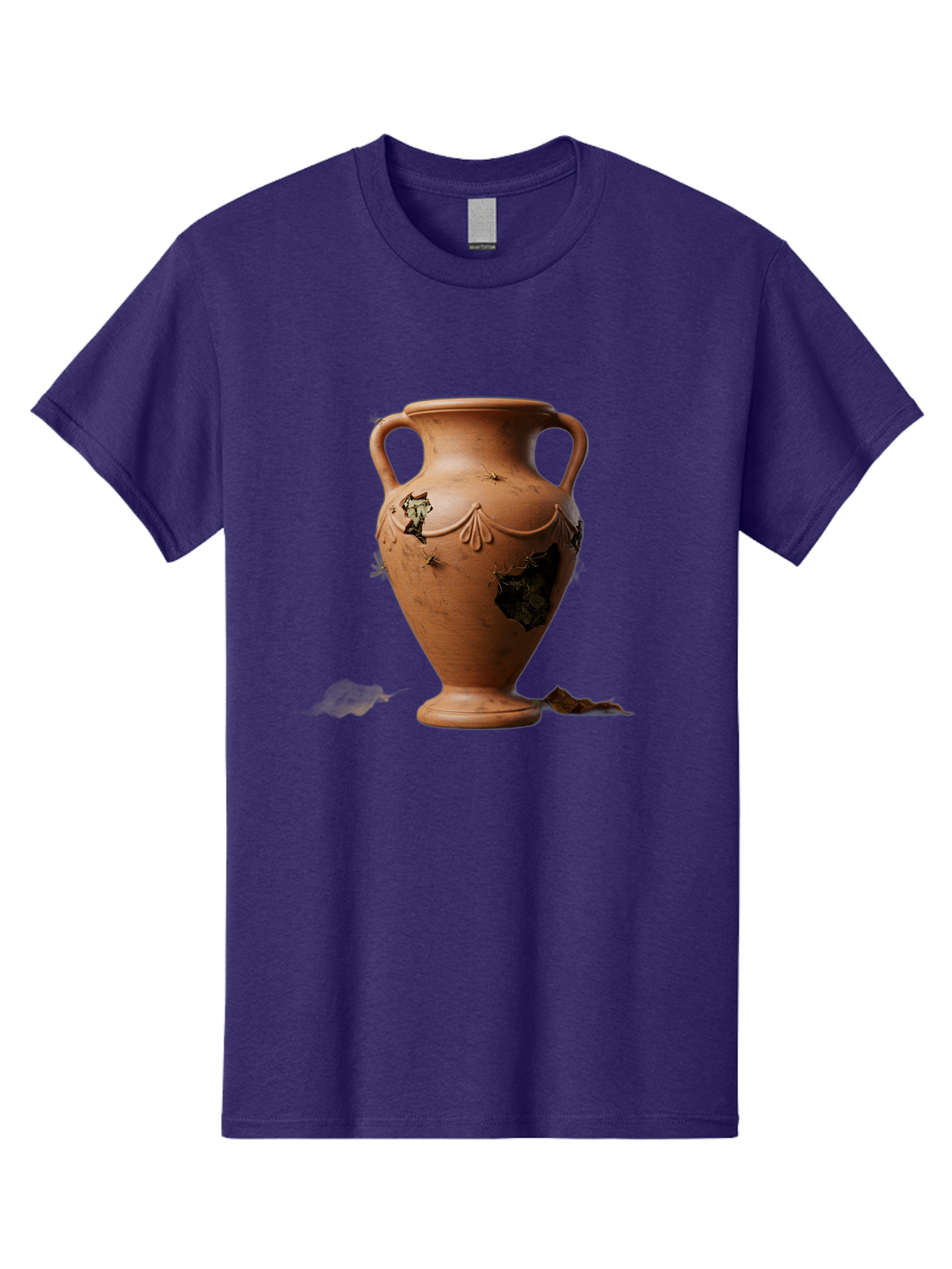 Damaged-Terracotta-Vase Men'S Graphic Tee, 100% Cotton, Comfortable Casual Summer Wear, Machine Washable, Terracotta Vase, Broken Pottery, Ancient Artifact, Historical Relic, Damaged Ceramics, Antique Vase, Crumbling Clay, Ruined Pottery, Baa438