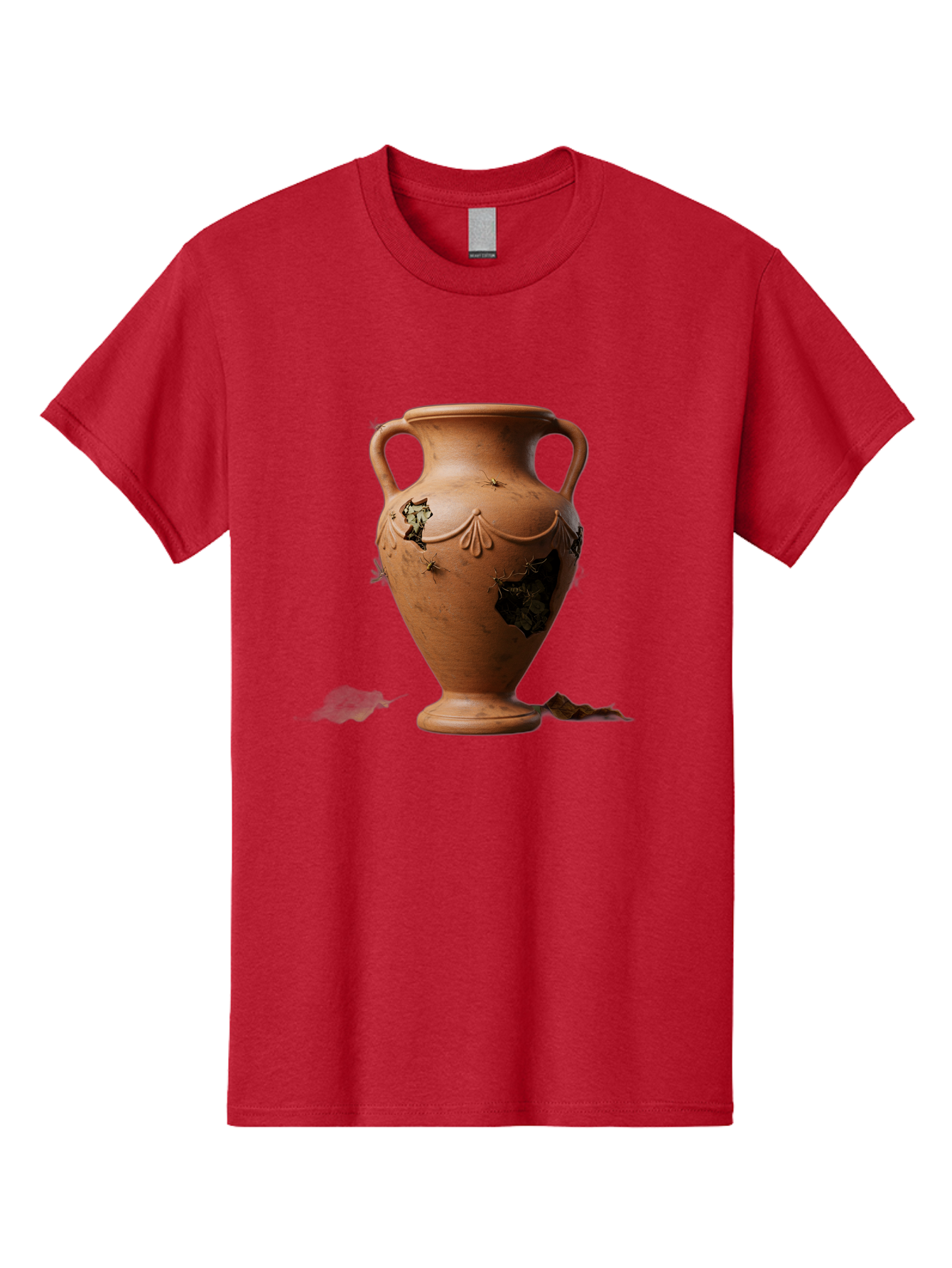 Damaged-Terracotta-Vase Men'S Graphic Tee, 100% Cotton, Comfortable Casual Summer Wear, Machine Washable, Terracotta Vase, Broken Pottery, Ancient Artifact, Historical Relic, Damaged Ceramics, Antique Vase, Crumbling Clay, Ruined Pottery, Baa438