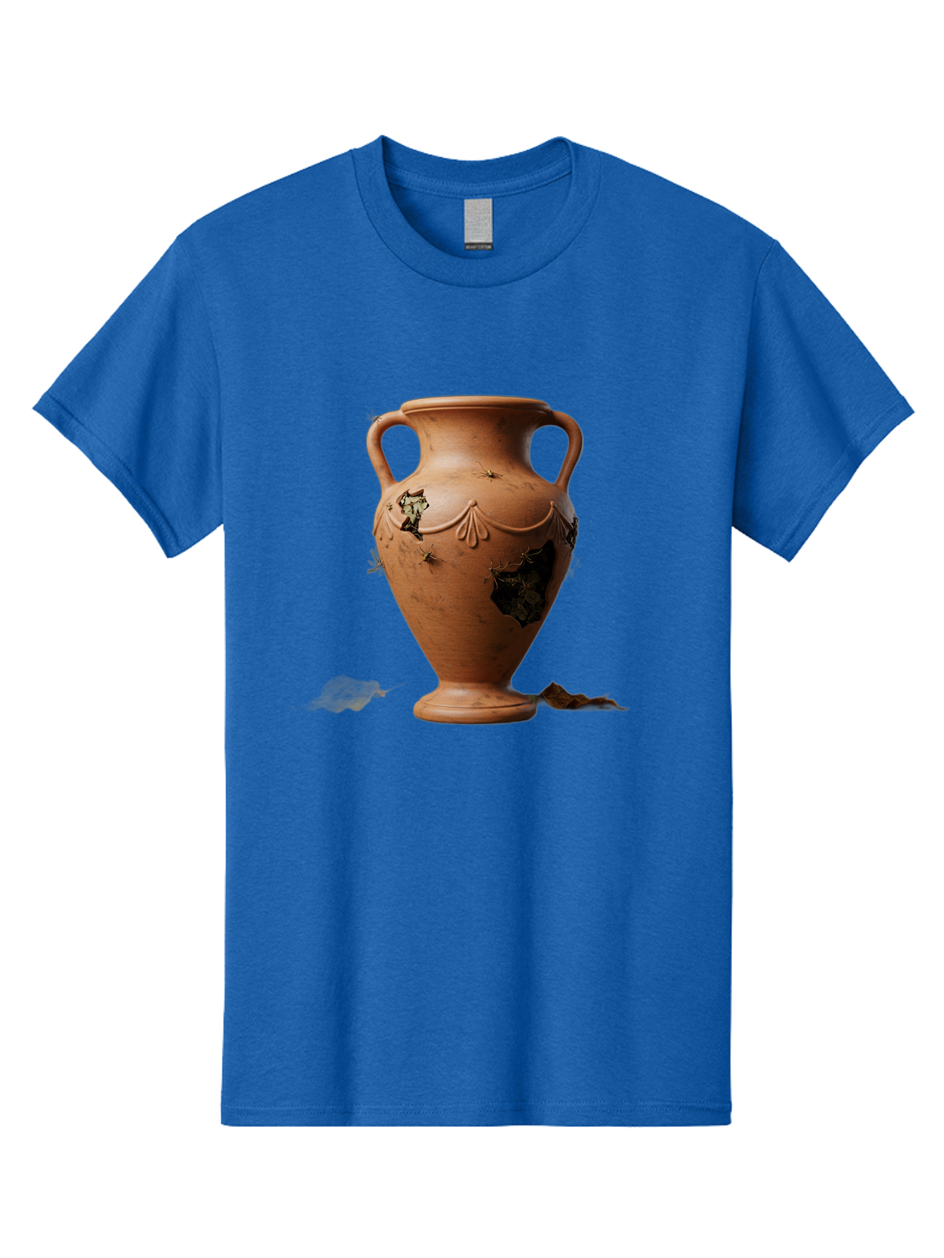 Damaged-Terracotta-Vase Men'S Graphic Tee, 100% Cotton, Comfortable Casual Summer Wear, Machine Washable, Terracotta Vase, Broken Pottery, Ancient Artifact, Historical Relic, Damaged Ceramics, Antique Vase, Crumbling Clay, Ruined Pottery, Baa438