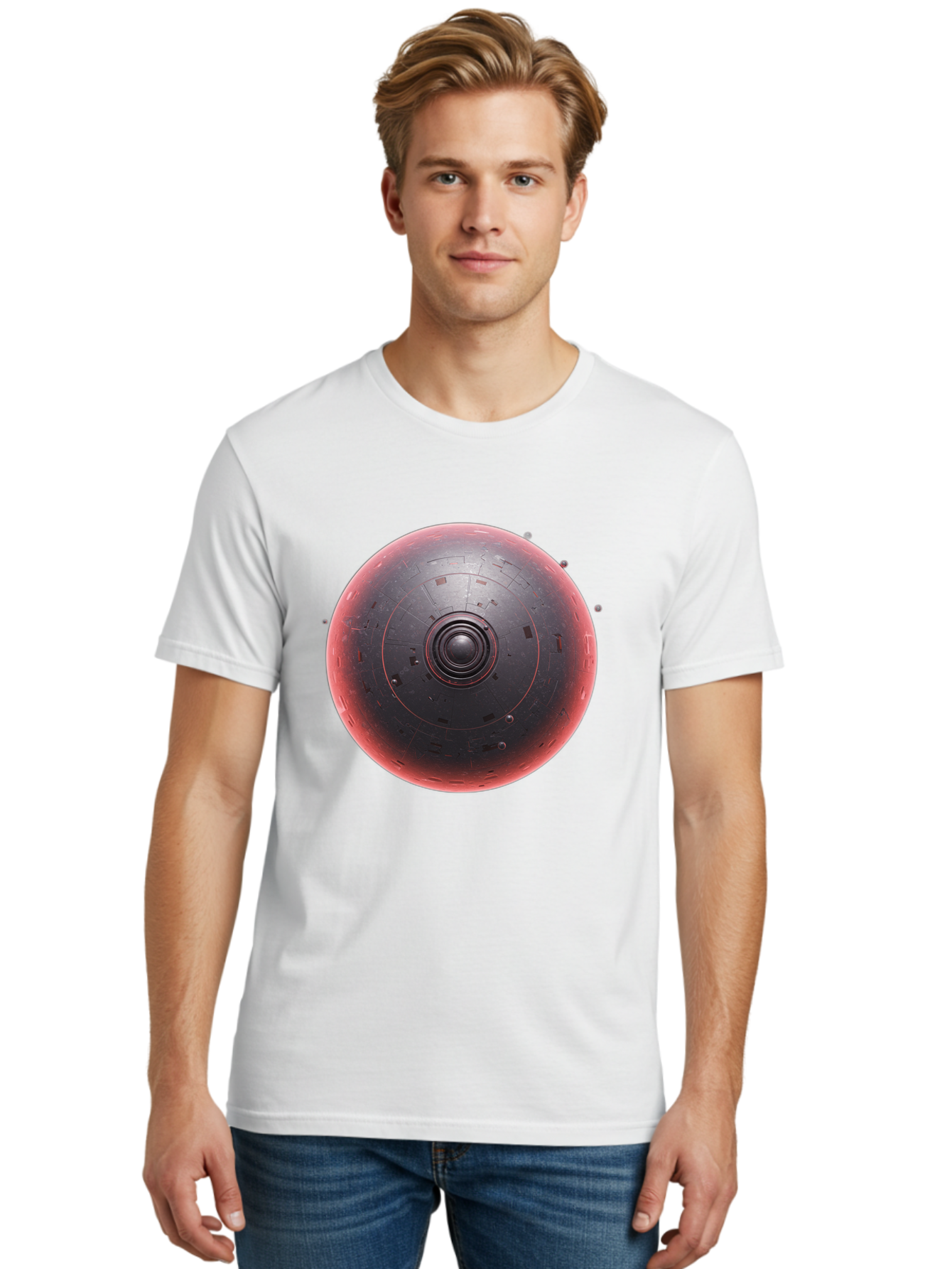 Death-Star Men'S Graphic Tee, 100% Cotton, Comfortable Casual Summer Wear, Machine Washable, Death Star, Star Wars, Space Station, Iconic Design, Futuristic Technology, Spherical Shape, Dark Side, Sci-Fi, Pop Culture Baa442