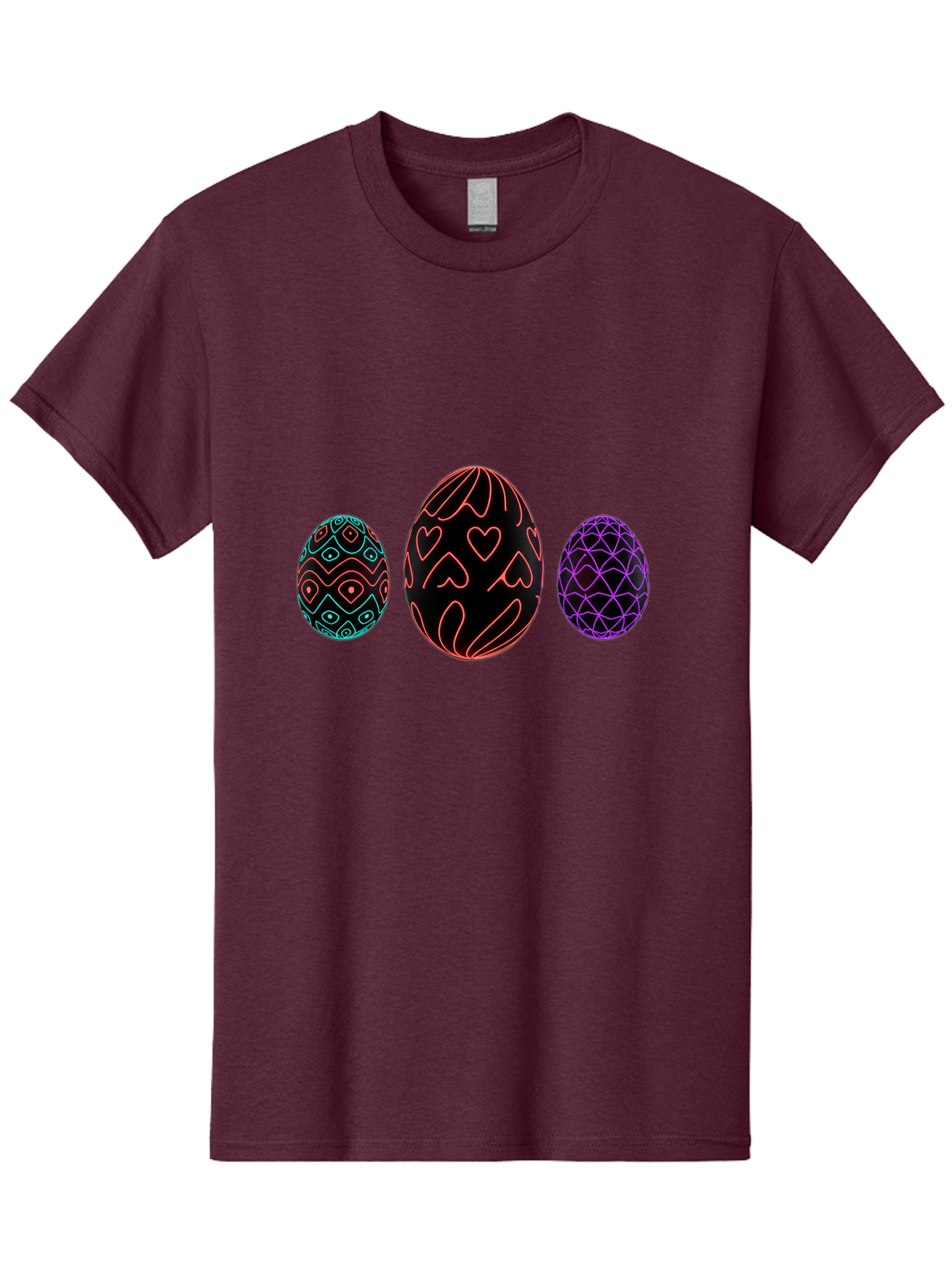 Decorative-Eggs Men'S Graphic Tee, 100% Cotton, Comfortable Casual Summer Wear, Machine Washable, Decorated Eggs, Easter Eggs, Colorful Patterns, Abstract Designs, Heart Motifs, Geometric Shapes, Festive, Vibrant Colors, Easter Celebration Baa443