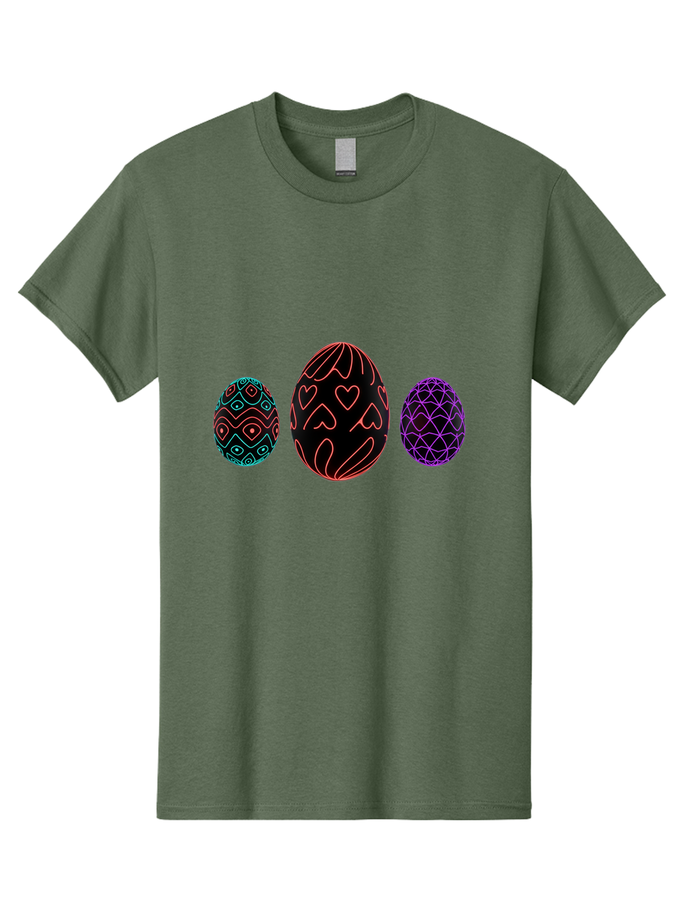 Decorative-Eggs Men'S Graphic Tee, 100% Cotton, Comfortable Casual Summer Wear, Machine Washable, Decorated Eggs, Easter Eggs, Colorful Patterns, Abstract Designs, Heart Motifs, Geometric Shapes, Festive, Vibrant Colors, Easter Celebration Baa443
