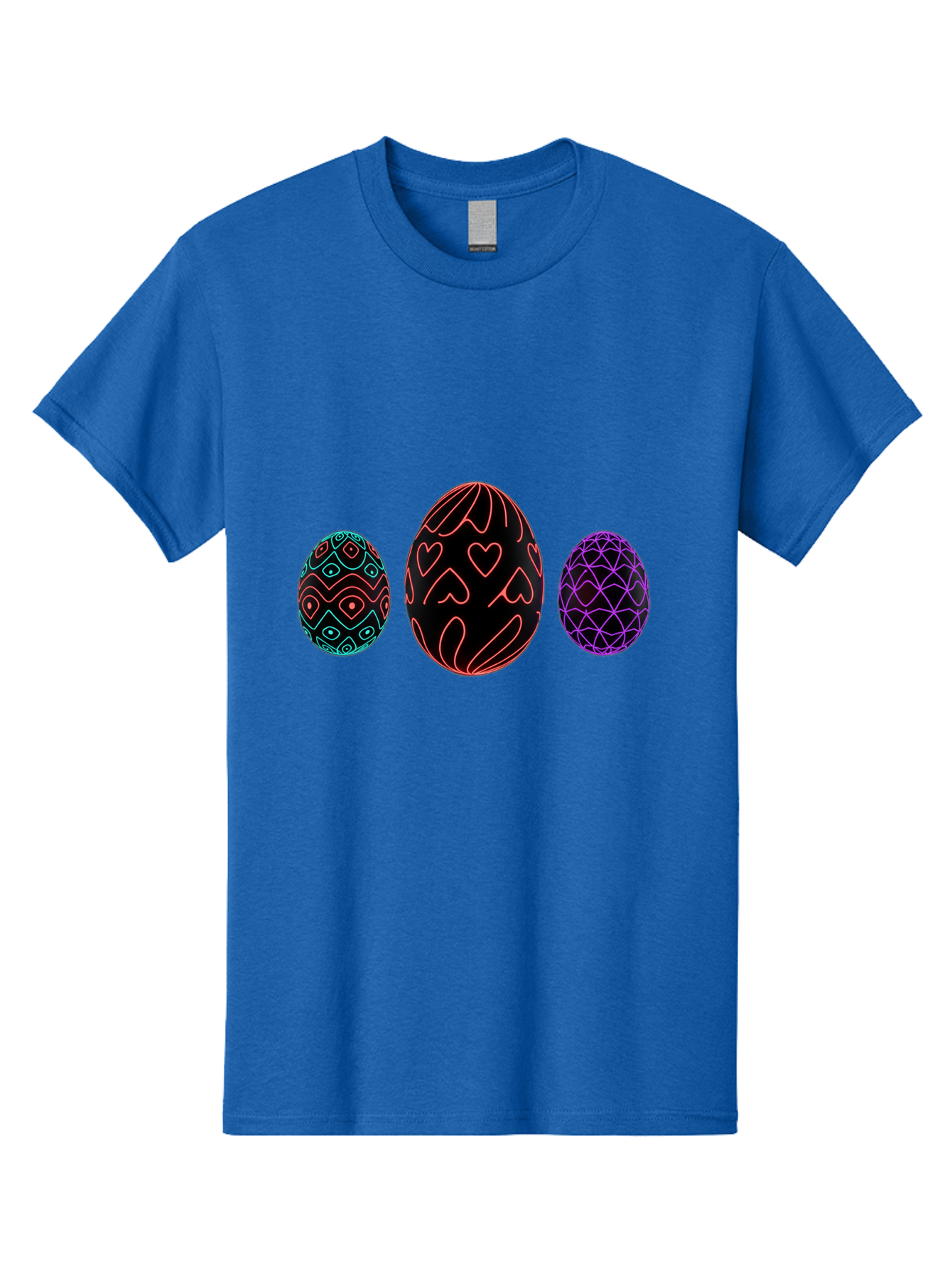 Decorative-Eggs Men'S Graphic Tee, 100% Cotton, Comfortable Casual Summer Wear, Machine Washable, Decorated Eggs, Easter Eggs, Colorful Patterns, Abstract Designs, Heart Motifs, Geometric Shapes, Festive, Vibrant Colors, Easter Celebration Baa443