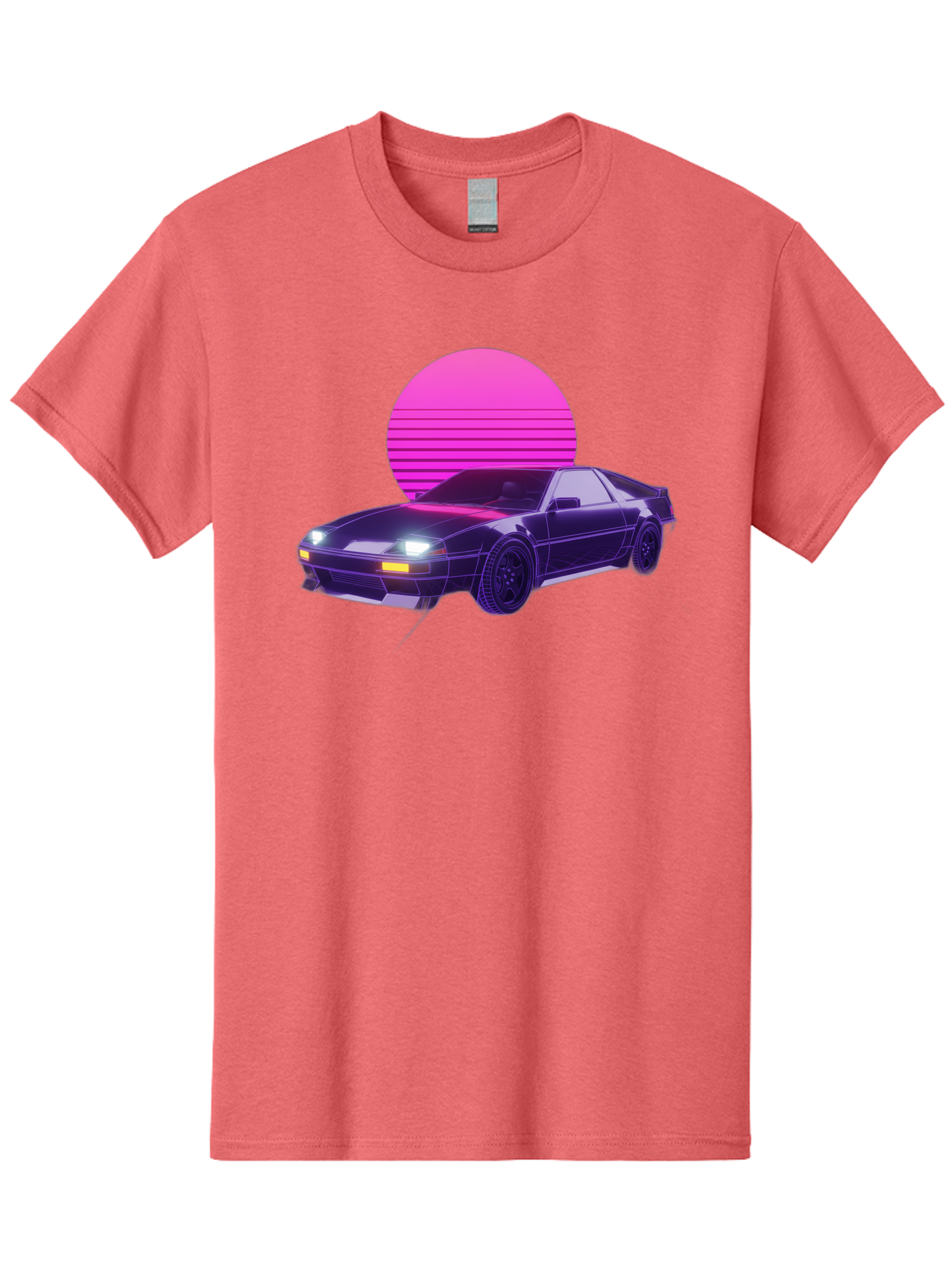 Delorean Men'S Graphic Tee, 100% Cotton, Comfortable Casual Summer Wear, Machine Washable, Delorean Dmc-12 Car, Retro Futuristic Design, Neon Lights, Synthwave Style, Vaporwave Aesthetic, Futuristic Vehicle, Sports Car Baa445