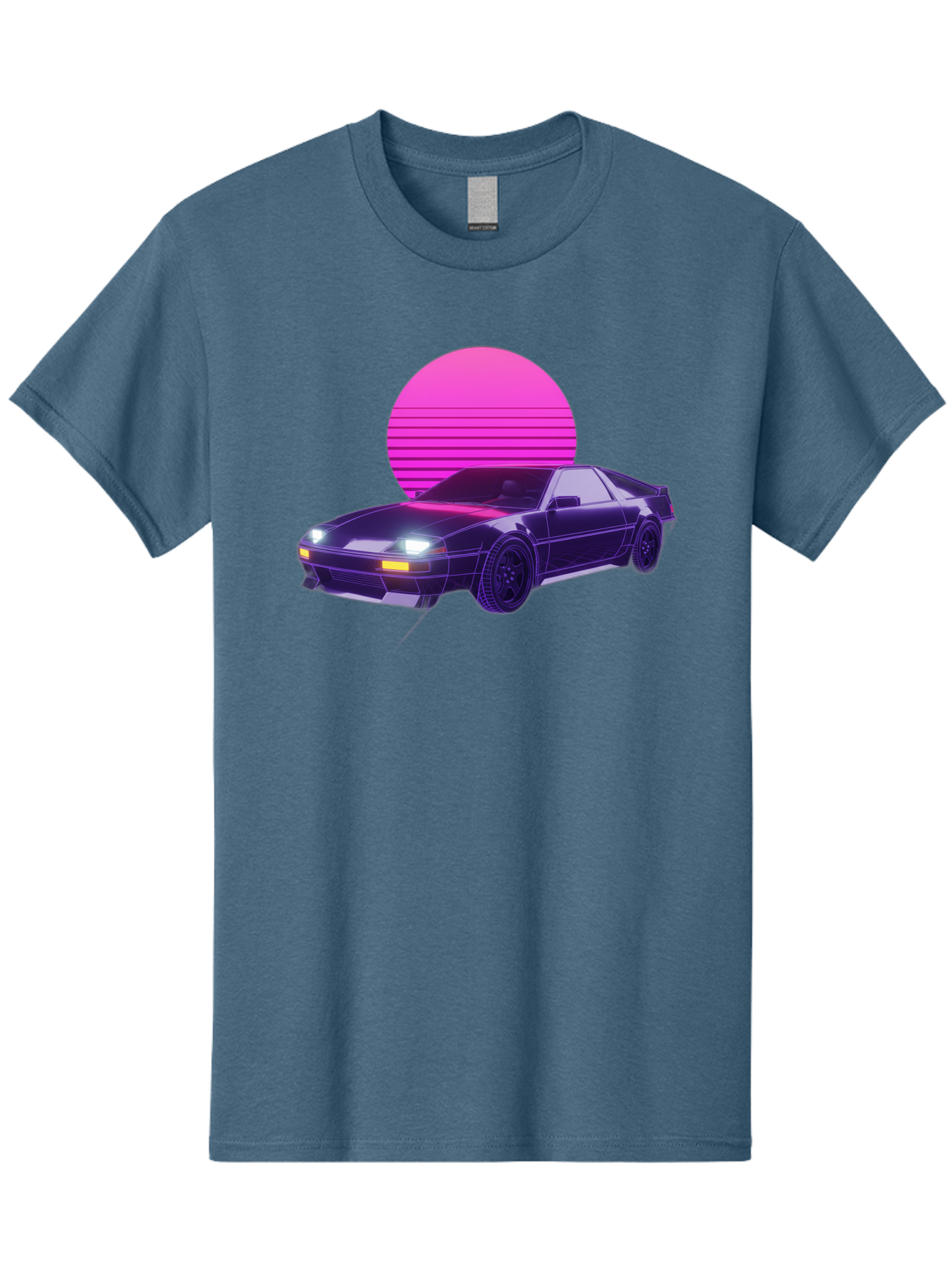 Delorean Men'S Graphic Tee, 100% Cotton, Comfortable Casual Summer Wear, Machine Washable, Delorean Dmc-12 Car, Retro Futuristic Design, Neon Lights, Synthwave Style, Vaporwave Aesthetic, Futuristic Vehicle, Sports Car Baa445