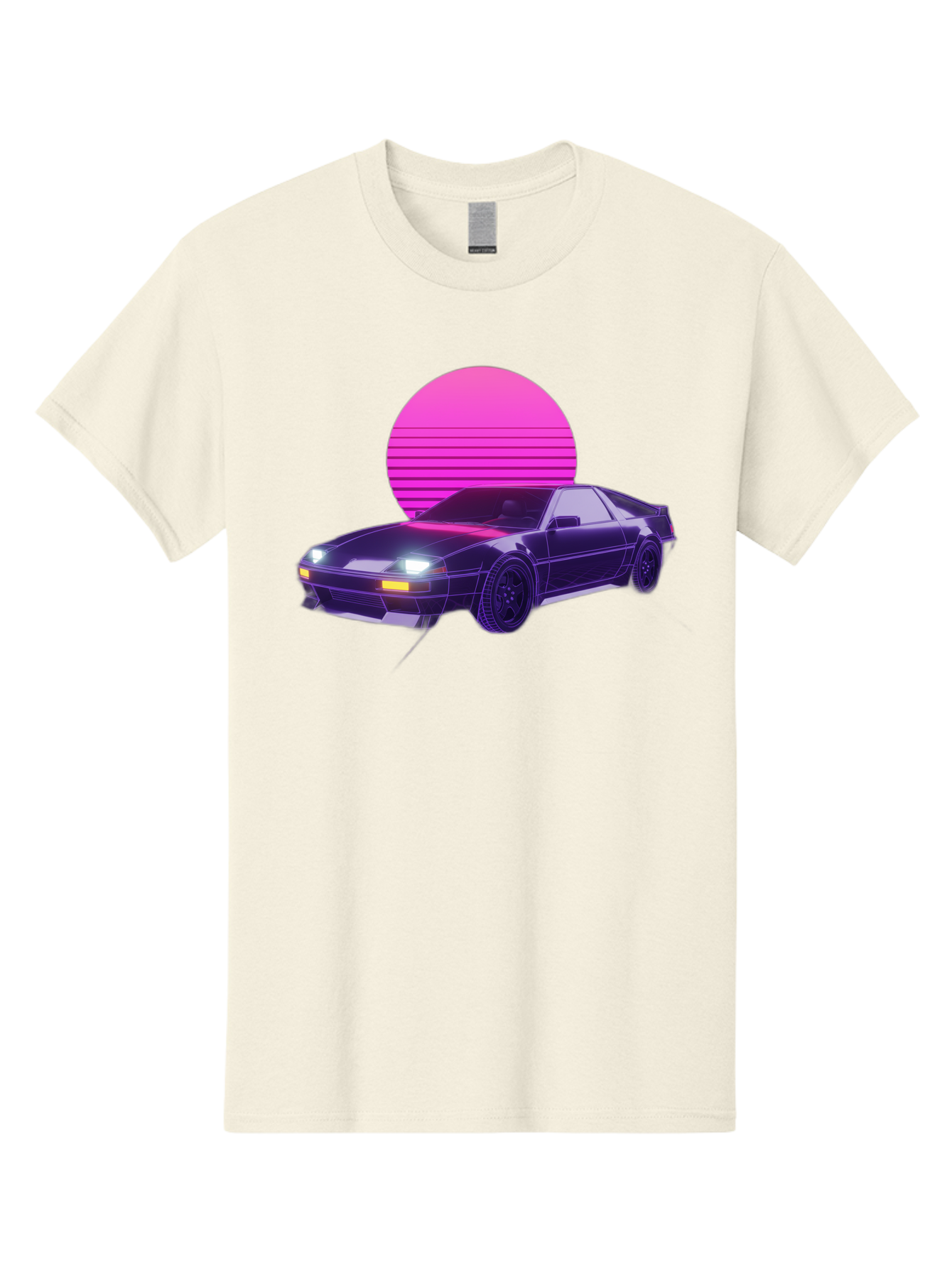 Delorean Men'S Graphic Tee, 100% Cotton, Comfortable Casual Summer Wear, Machine Washable, Delorean Dmc-12 Car, Retro Futuristic Design, Neon Lights, Synthwave Style, Vaporwave Aesthetic, Futuristic Vehicle, Sports Car Baa445