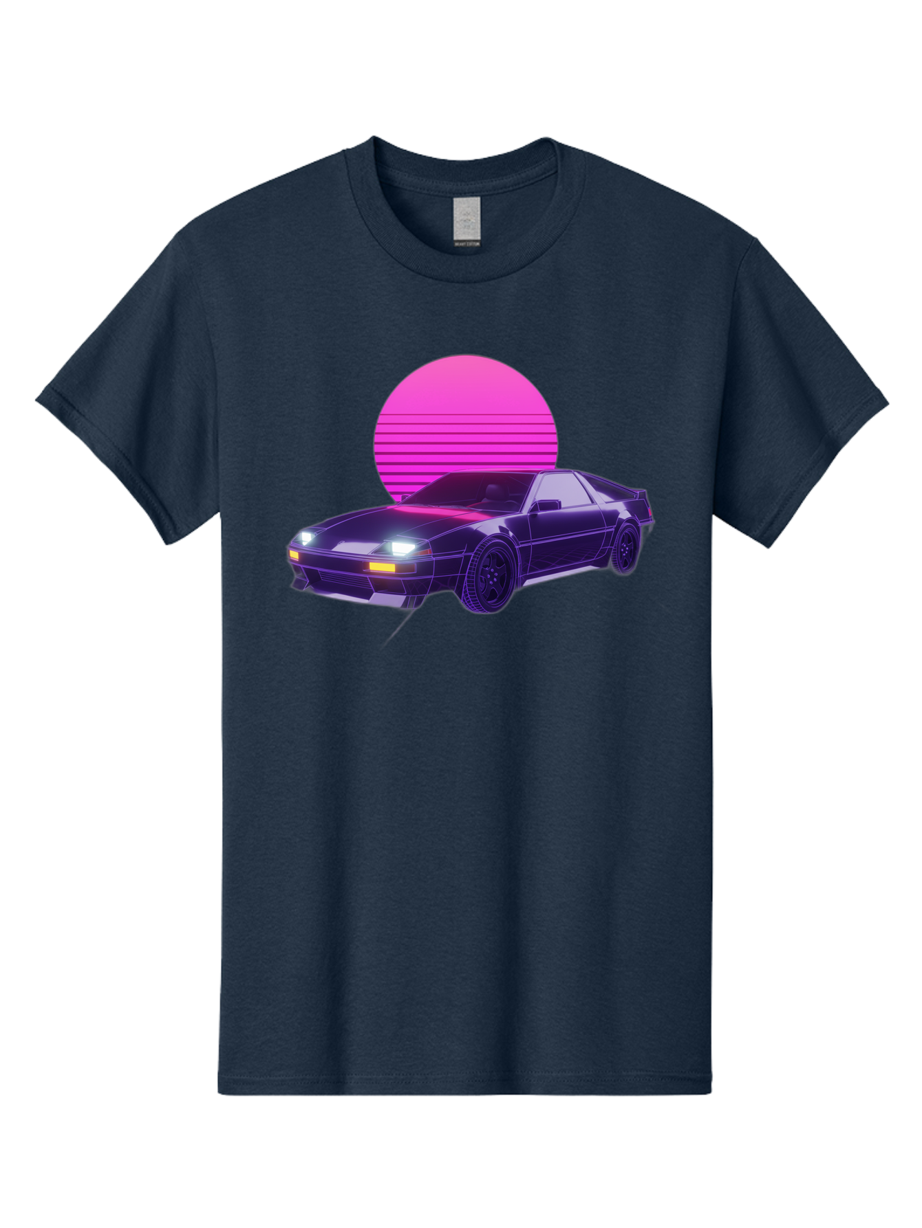 Delorean Men'S Graphic Tee, 100% Cotton, Comfortable Casual Summer Wear, Machine Washable, Delorean Dmc-12 Car, Retro Futuristic Design, Neon Lights, Synthwave Style, Vaporwave Aesthetic, Futuristic Vehicle, Sports Car Baa445