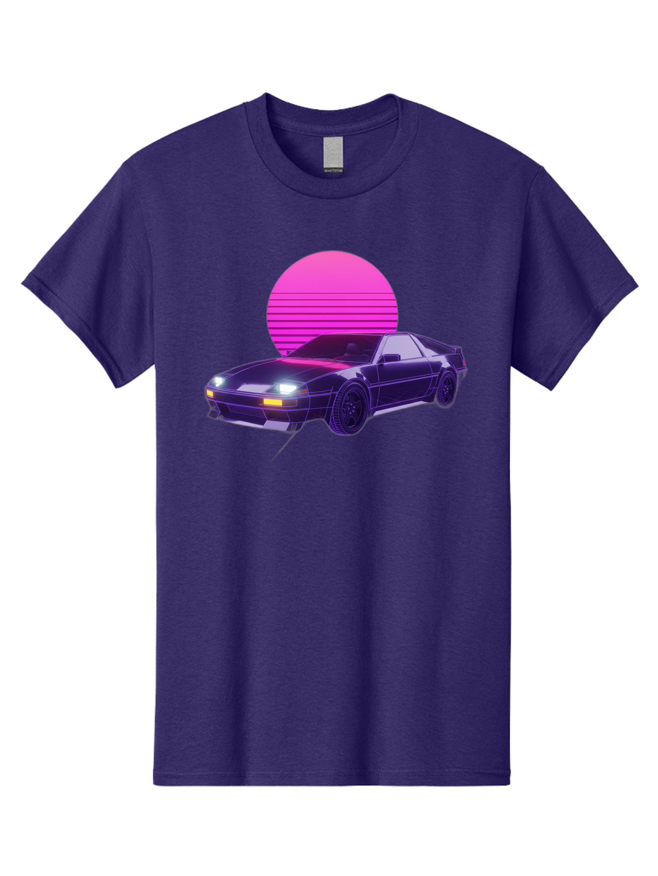 Delorean Men'S Graphic Tee, 100% Cotton, Comfortable Casual Summer Wear, Machine Washable, Delorean Dmc-12 Car, Retro Futuristic Design, Neon Lights, Synthwave Style, Vaporwave Aesthetic, Futuristic Vehicle, Sports Car Baa445