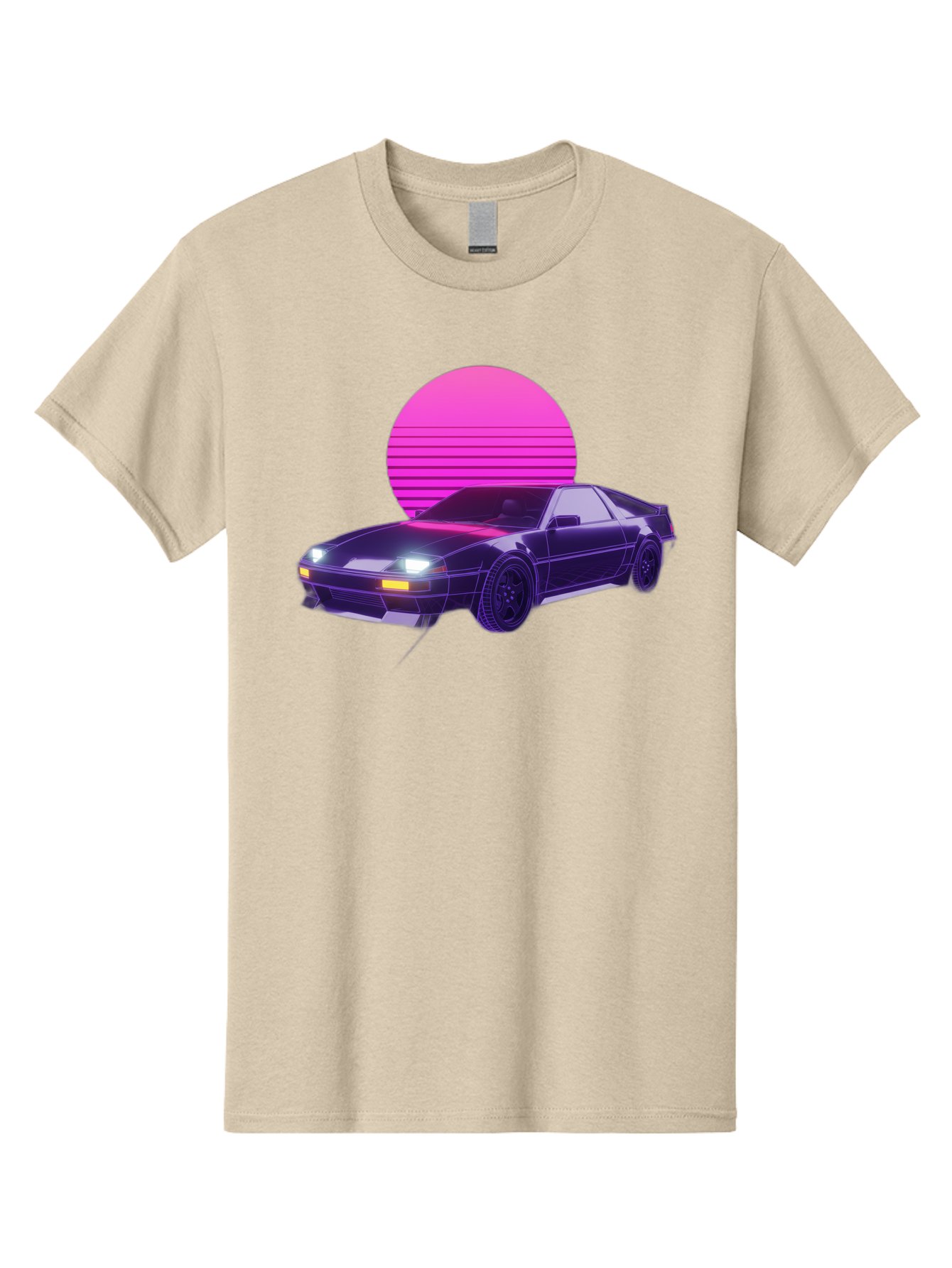 Delorean Men'S Graphic Tee, 100% Cotton, Comfortable Casual Summer Wear, Machine Washable, Delorean Dmc-12 Car, Retro Futuristic Design, Neon Lights, Synthwave Style, Vaporwave Aesthetic, Futuristic Vehicle, Sports Car Baa445