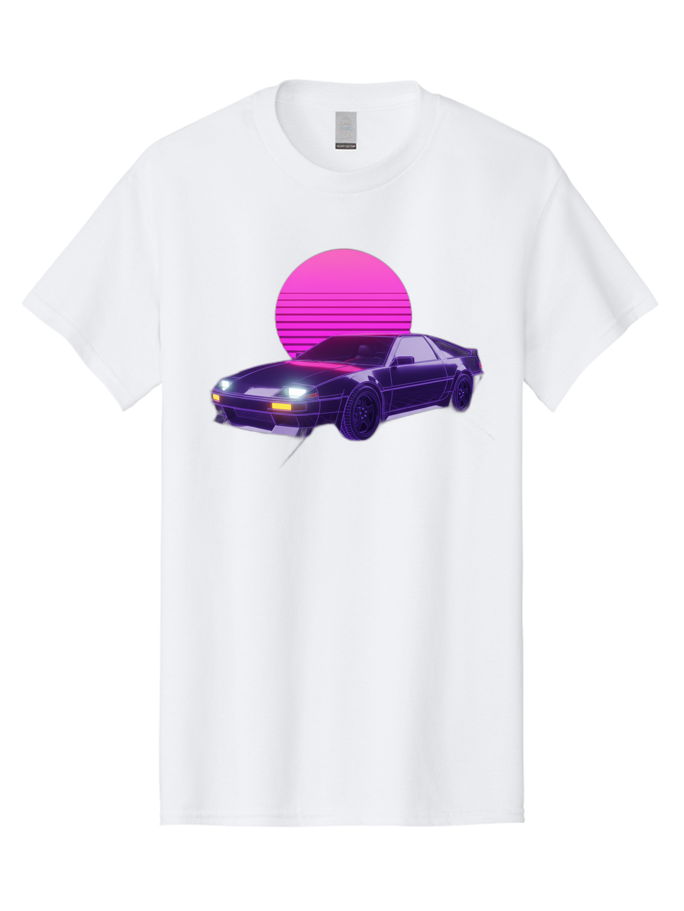 Delorean Men'S Graphic Tee, 100% Cotton, Comfortable Casual Summer Wear, Machine Washable, Delorean Dmc-12 Car, Retro Futuristic Design, Neon Lights, Synthwave Style, Vaporwave Aesthetic, Futuristic Vehicle, Sports Car Baa445