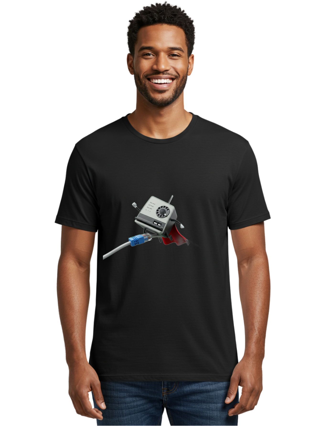 Dial-Up-Modem Men'S Graphic Tee, 100% Cotton, Comfortable Casual Summer Wear, Machine Washable, 56K V.90/V.34 Fax/Data/Voice Modem, Vintage Computer Hardware, Retro Technology, Dial-Up Internet, Nostalgic Tech, Antique Electronics, Baa447