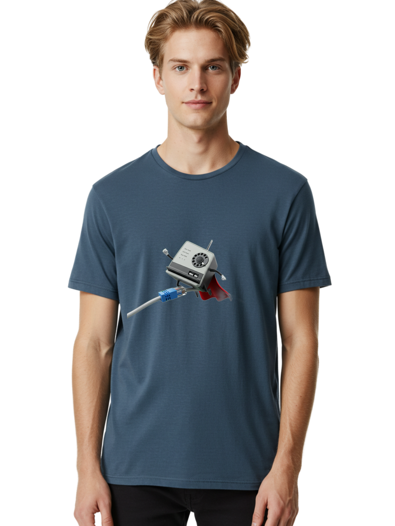 Dial-Up-Modem Men'S Graphic Tee, 100% Cotton, Comfortable Casual Summer Wear, Machine Washable, 56K V.90/V.34 Fax/Data/Voice Modem, Vintage Computer Hardware, Retro Technology, Dial-Up Internet, Nostalgic Tech, Antique Electronics, Baa447