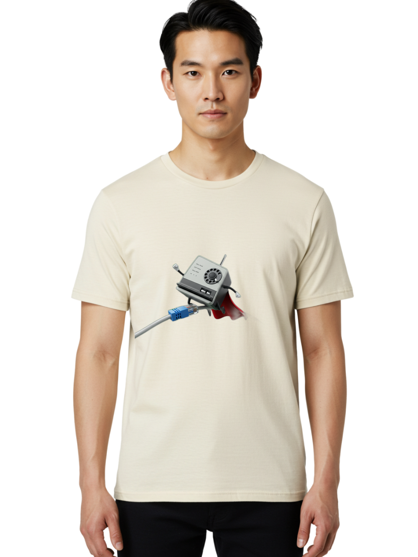Dial-Up-Modem Men'S Graphic Tee, 100% Cotton, Comfortable Casual Summer Wear, Machine Washable, 56K V.90/V.34 Fax/Data/Voice Modem, Vintage Computer Hardware, Retro Technology, Dial-Up Internet, Nostalgic Tech, Antique Electronics, Baa447