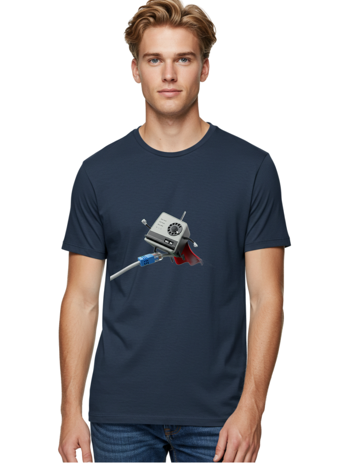 Dial-Up-Modem Men'S Graphic Tee, 100% Cotton, Comfortable Casual Summer Wear, Machine Washable, 56K V.90/V.34 Fax/Data/Voice Modem, Vintage Computer Hardware, Retro Technology, Dial-Up Internet, Nostalgic Tech, Antique Electronics, Baa447