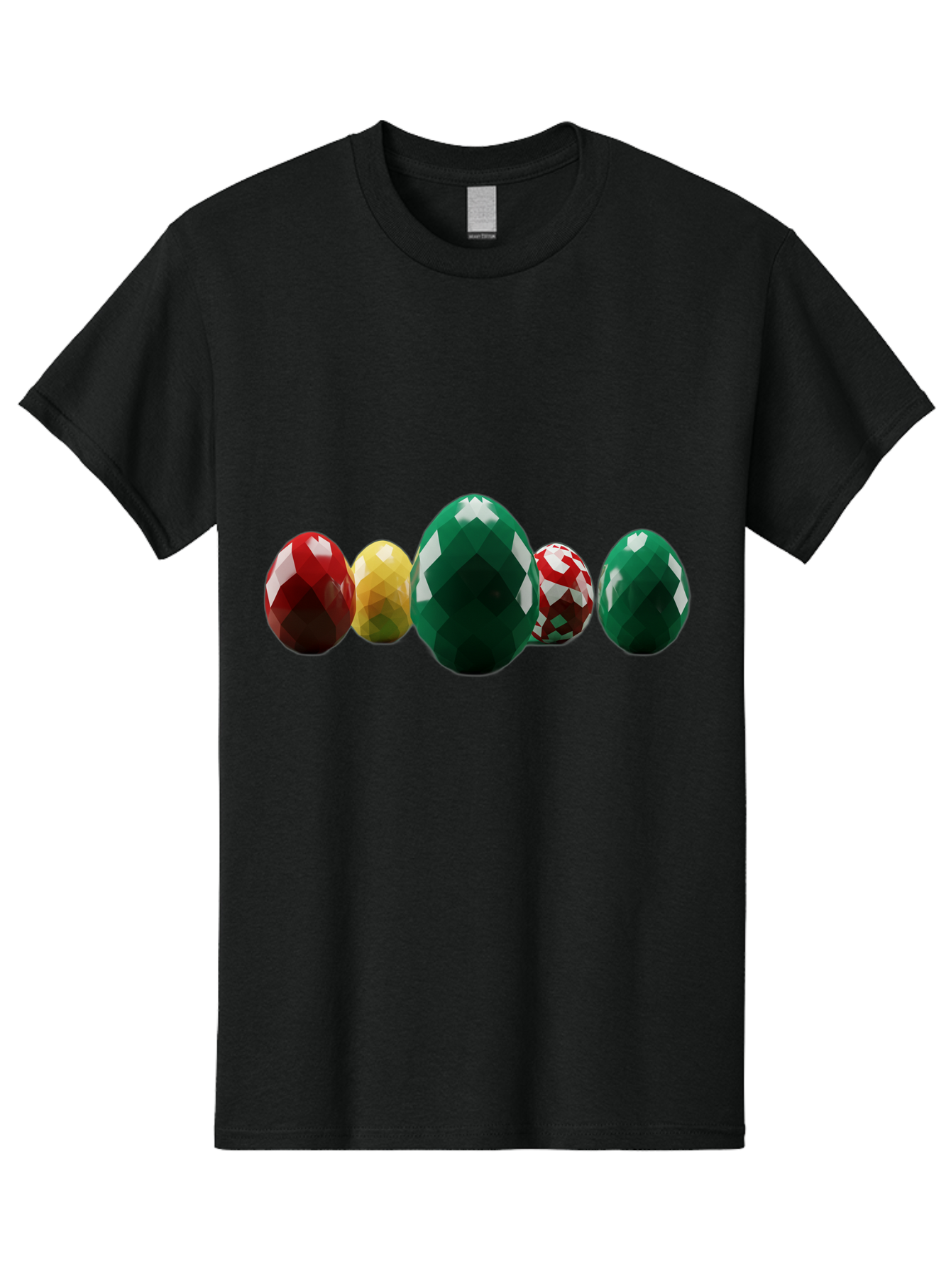 Diamond-Easter-Eggs Men'S Graphic Tee, 100% Cotton, Comfortable Casual Summer Wear, Machine Washable, Diamond Eggs, Easter Eggs, Jewelry Eggs, Colorful Eggs, Faceted Eggs, Decorative Eggs, Shiny Eggs, Gemstone Eggs Baa448