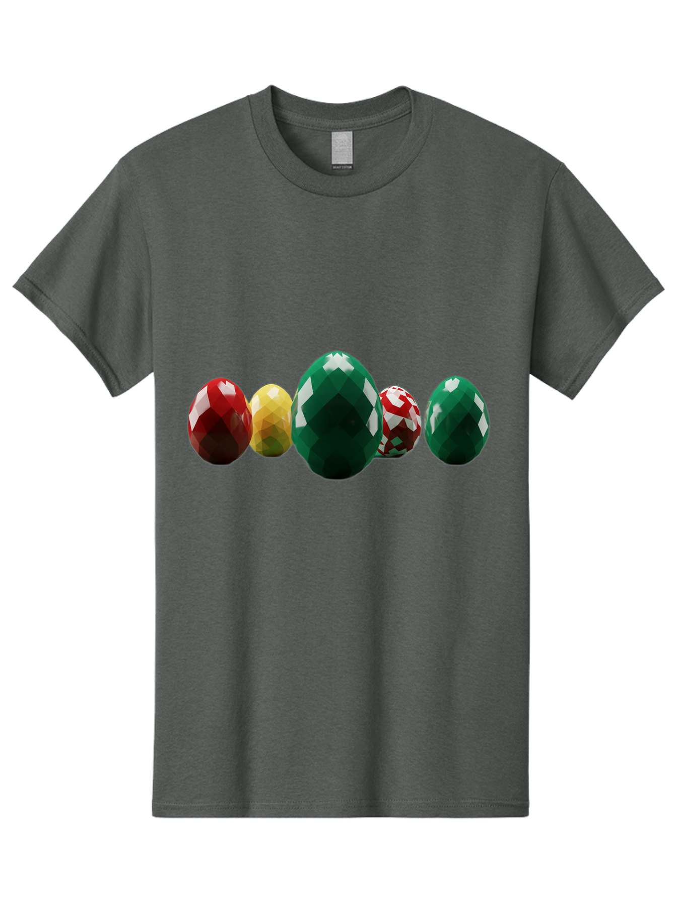 Diamond-Easter-Eggs Men'S Graphic Tee, 100% Cotton, Comfortable Casual Summer Wear, Machine Washable, Diamond Eggs, Easter Eggs, Jewelry Eggs, Colorful Eggs, Faceted Eggs, Decorative Eggs, Shiny Eggs, Gemstone Eggs Baa448
