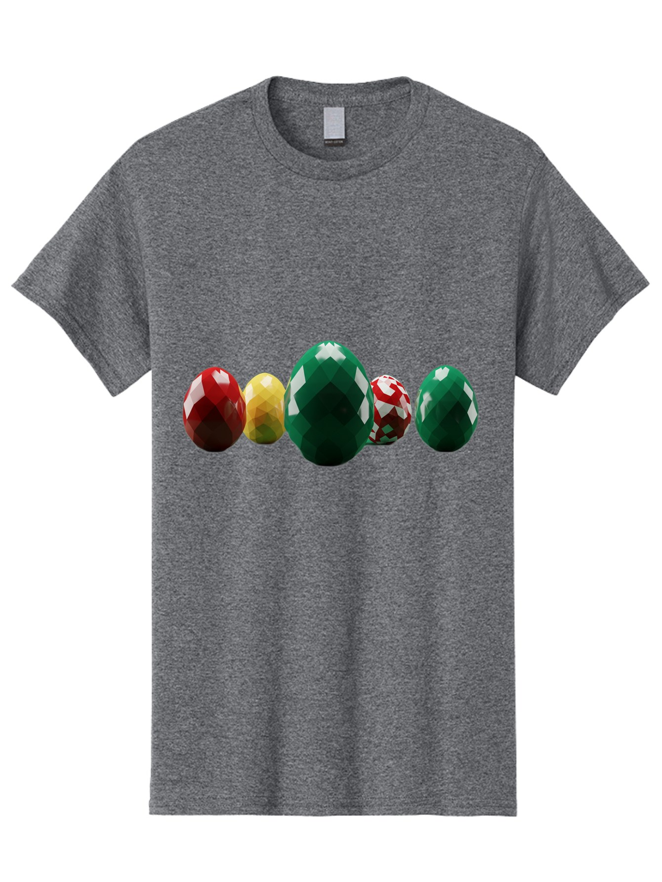 Diamond-Easter-Eggs Men'S Graphic Tee, 100% Cotton, Comfortable Casual Summer Wear, Machine Washable, Diamond Eggs, Easter Eggs, Jewelry Eggs, Colorful Eggs, Faceted Eggs, Decorative Eggs, Shiny Eggs, Gemstone Eggs Baa448