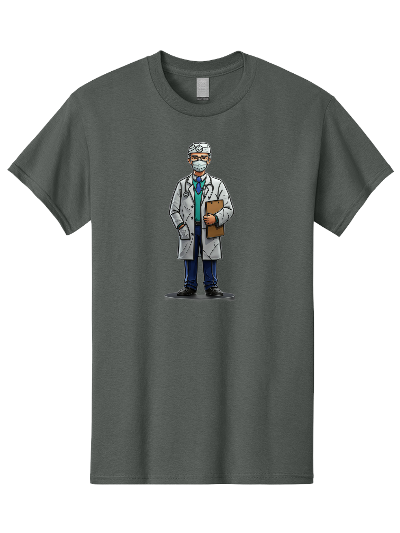 Doctor-8 Men'S Graphic Tee, 100% Cotton, Comfortable Casual Summer Wear, Machine Washable, Male Doctor, Medical Professional, Lab Coat, Stethoscope, Clipboard, Medical Attire, Healthcare Worker, Medical Mask Baa463