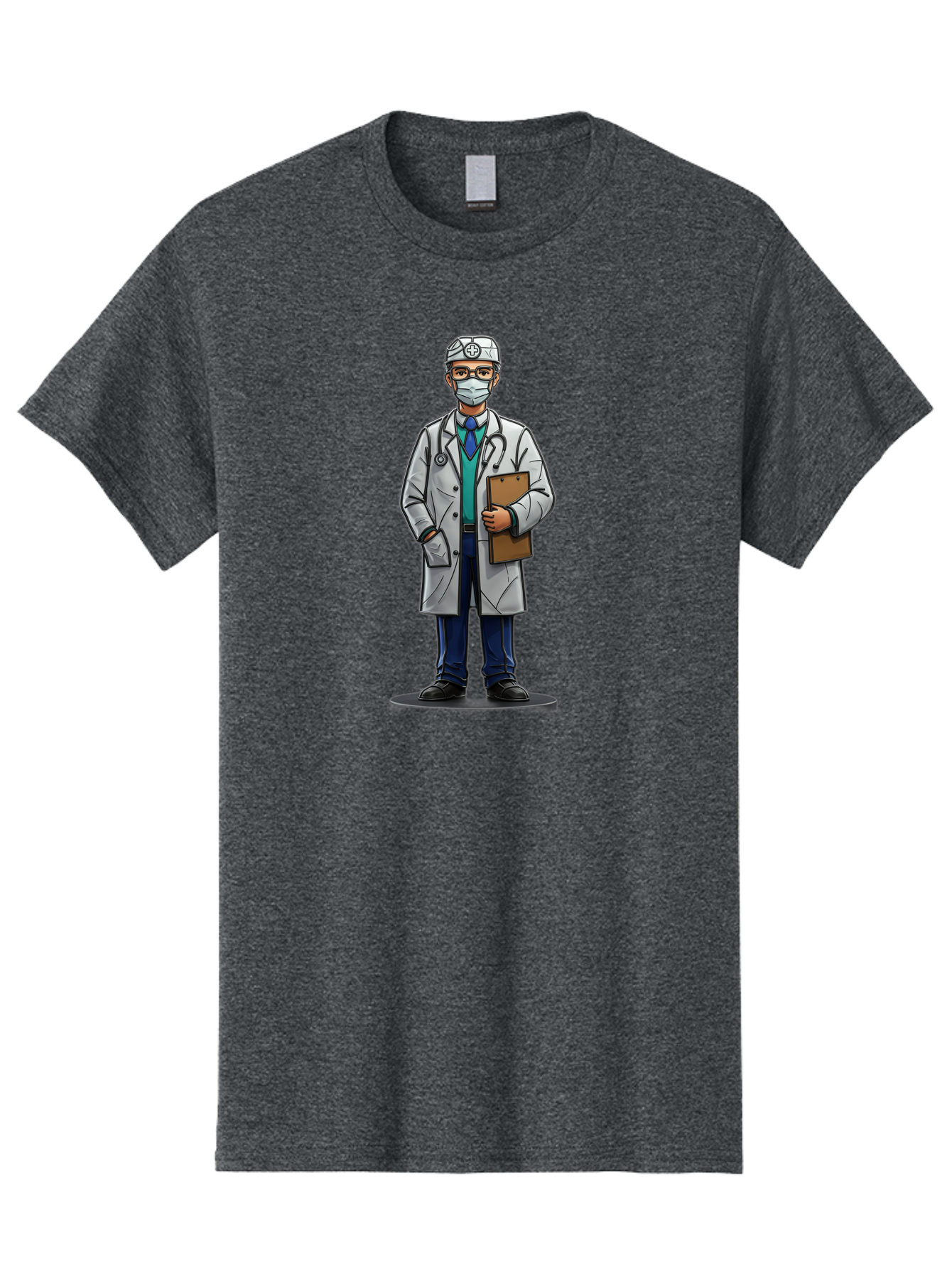 Doctor-8 Men'S Graphic Tee, 100% Cotton, Comfortable Casual Summer Wear, Machine Washable, Male Doctor, Medical Professional, Lab Coat, Stethoscope, Clipboard, Medical Attire, Healthcare Worker, Medical Mask Baa463