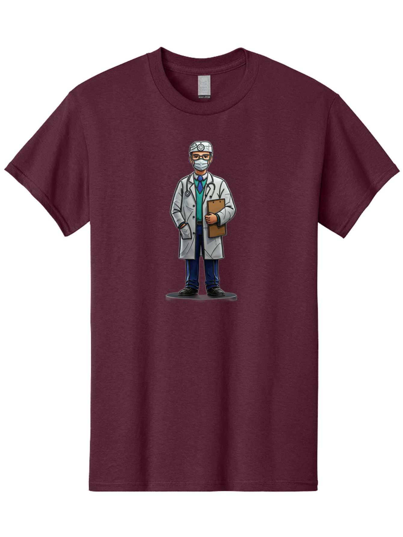 Doctor-8 Men'S Graphic Tee, 100% Cotton, Comfortable Casual Summer Wear, Machine Washable, Male Doctor, Medical Professional, Lab Coat, Stethoscope, Clipboard, Medical Attire, Healthcare Worker, Medical Mask Baa463