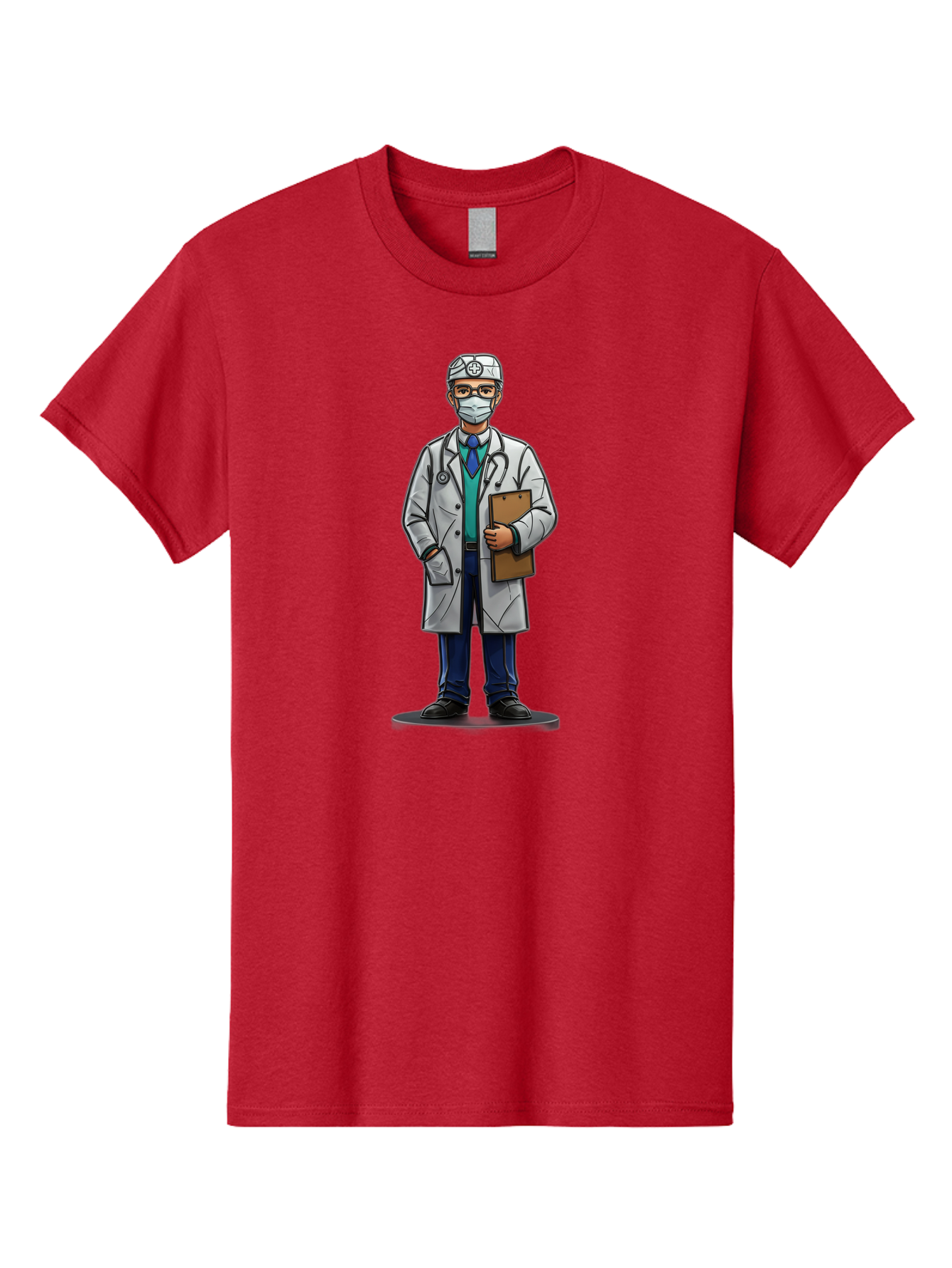Doctor-8 Men'S Graphic Tee, 100% Cotton, Comfortable Casual Summer Wear, Machine Washable, Male Doctor, Medical Professional, Lab Coat, Stethoscope, Clipboard, Medical Attire, Healthcare Worker, Medical Mask Baa463