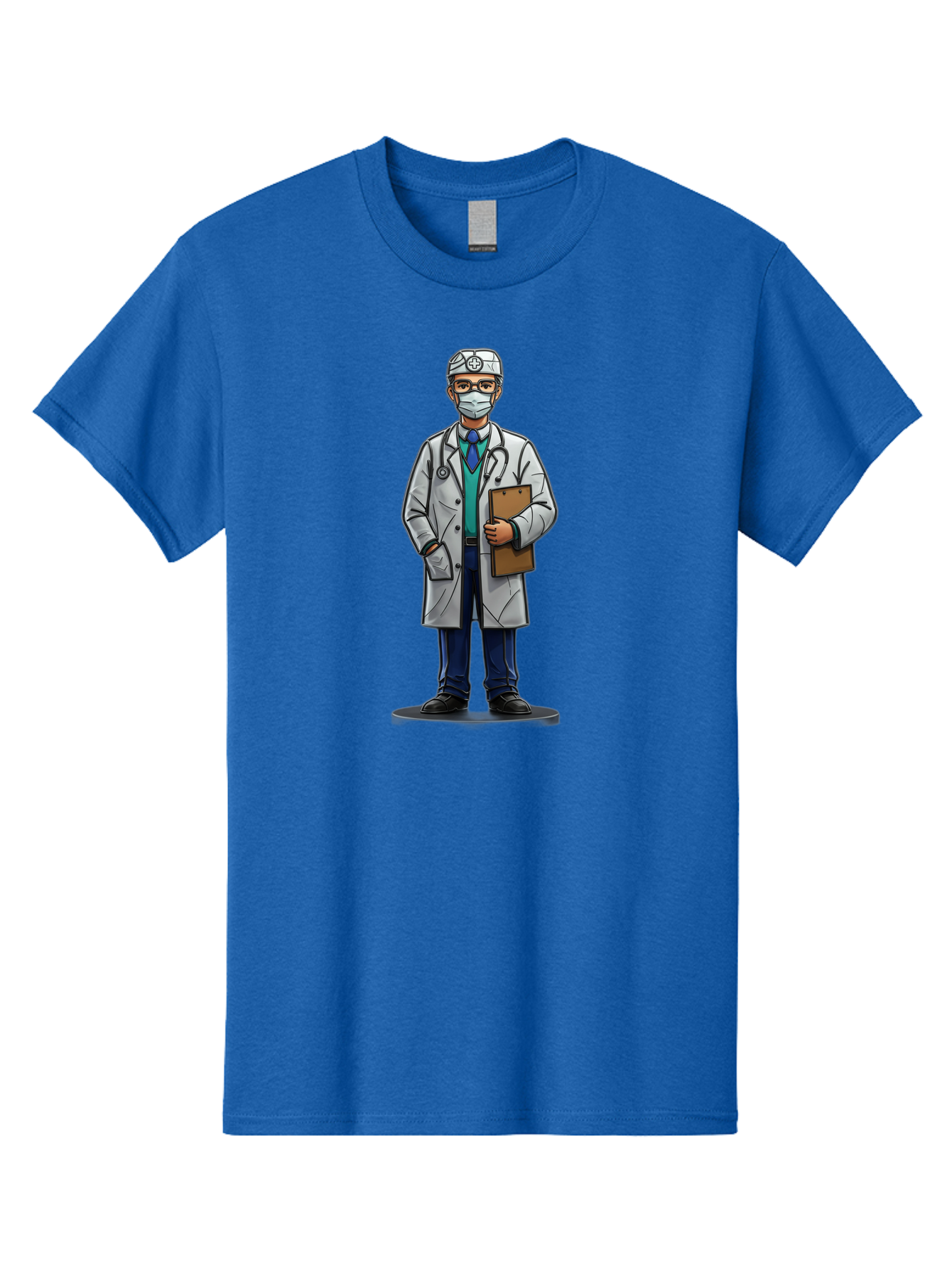 Doctor-8 Men'S Graphic Tee, 100% Cotton, Comfortable Casual Summer Wear, Machine Washable, Male Doctor, Medical Professional, Lab Coat, Stethoscope, Clipboard, Medical Attire, Healthcare Worker, Medical Mask Baa463