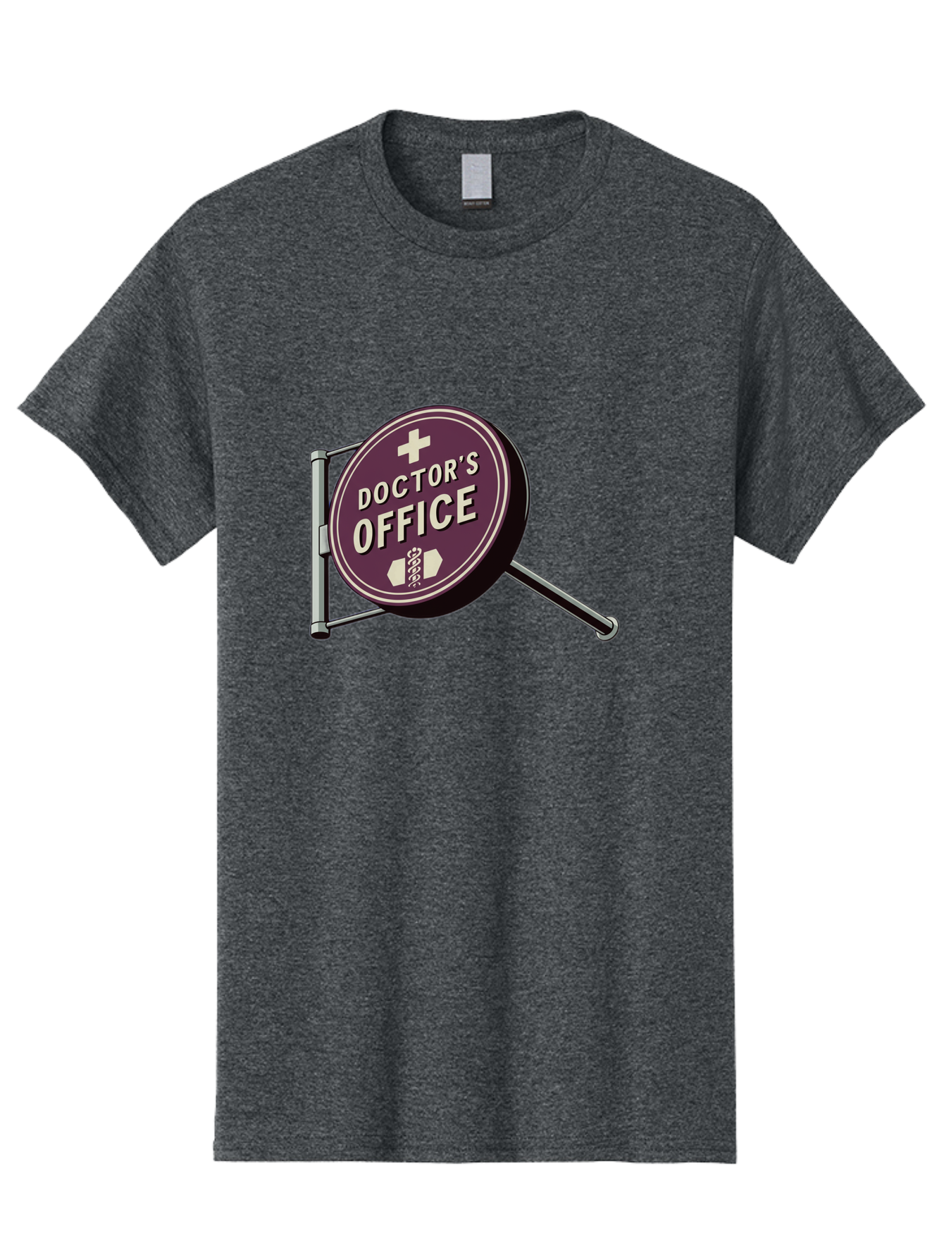 Doctor-S-Office-1 Men'S Graphic Tee, 100% Cotton, Comfortable Casual Summer Wear, Machine Washable, Doctor'S Office Sign, Medical Symbol, Healthcare Logo, Red Circle, White Cross, Snake Wrapped Around Staff, Medical Icons, Vintage Style Baa476