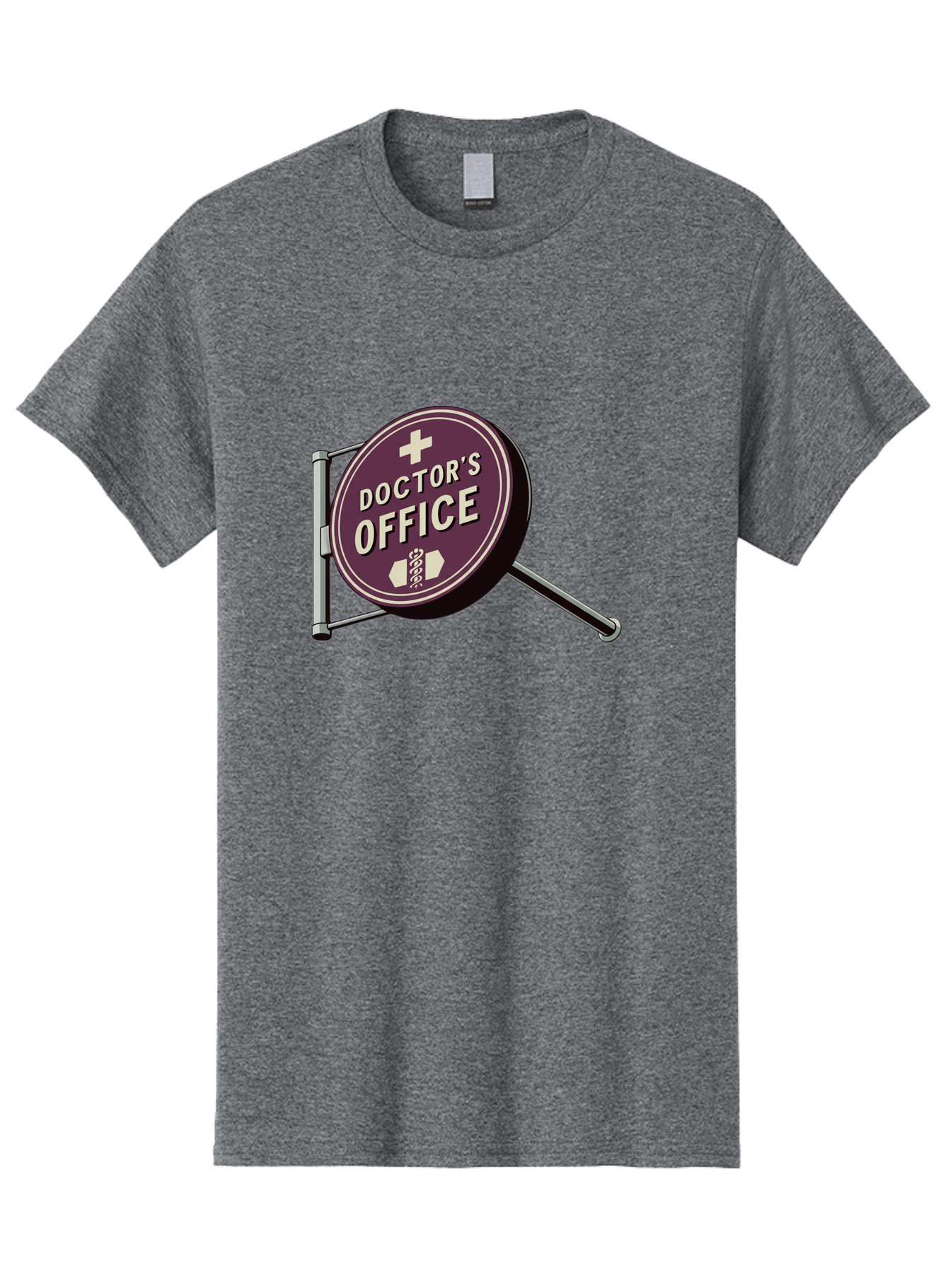 Doctor-S-Office-1 Men'S Graphic Tee, 100% Cotton, Comfortable Casual Summer Wear, Machine Washable, Doctor'S Office Sign, Medical Symbol, Healthcare Logo, Red Circle, White Cross, Snake Wrapped Around Staff, Medical Icons, Vintage Style Baa476