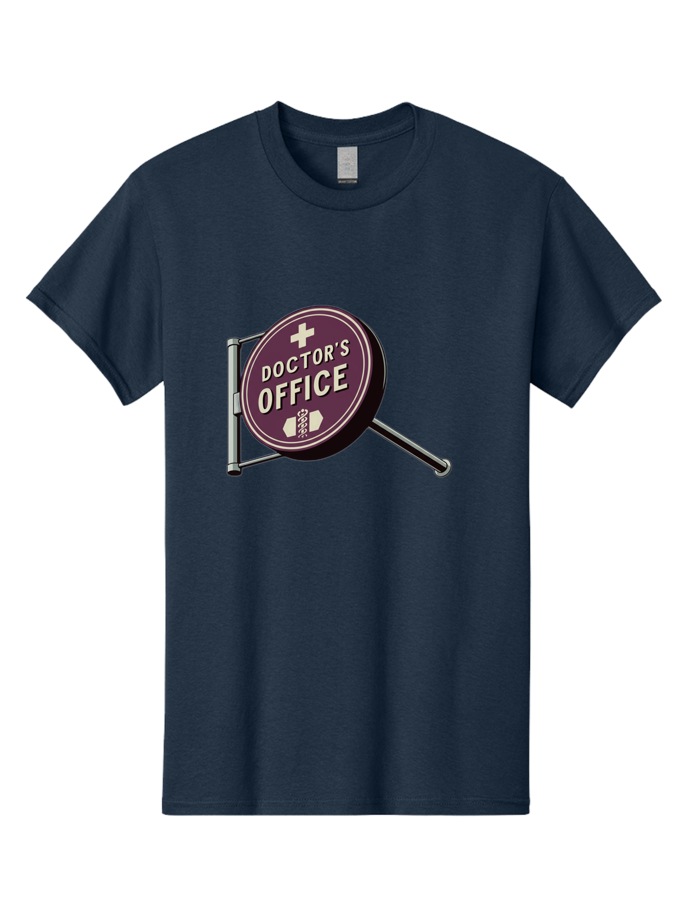 Doctor-S-Office-1 Men'S Graphic Tee, 100% Cotton, Comfortable Casual Summer Wear, Machine Washable, Doctor'S Office Sign, Medical Symbol, Healthcare Logo, Red Circle, White Cross, Snake Wrapped Around Staff, Medical Icons, Vintage Style Baa476