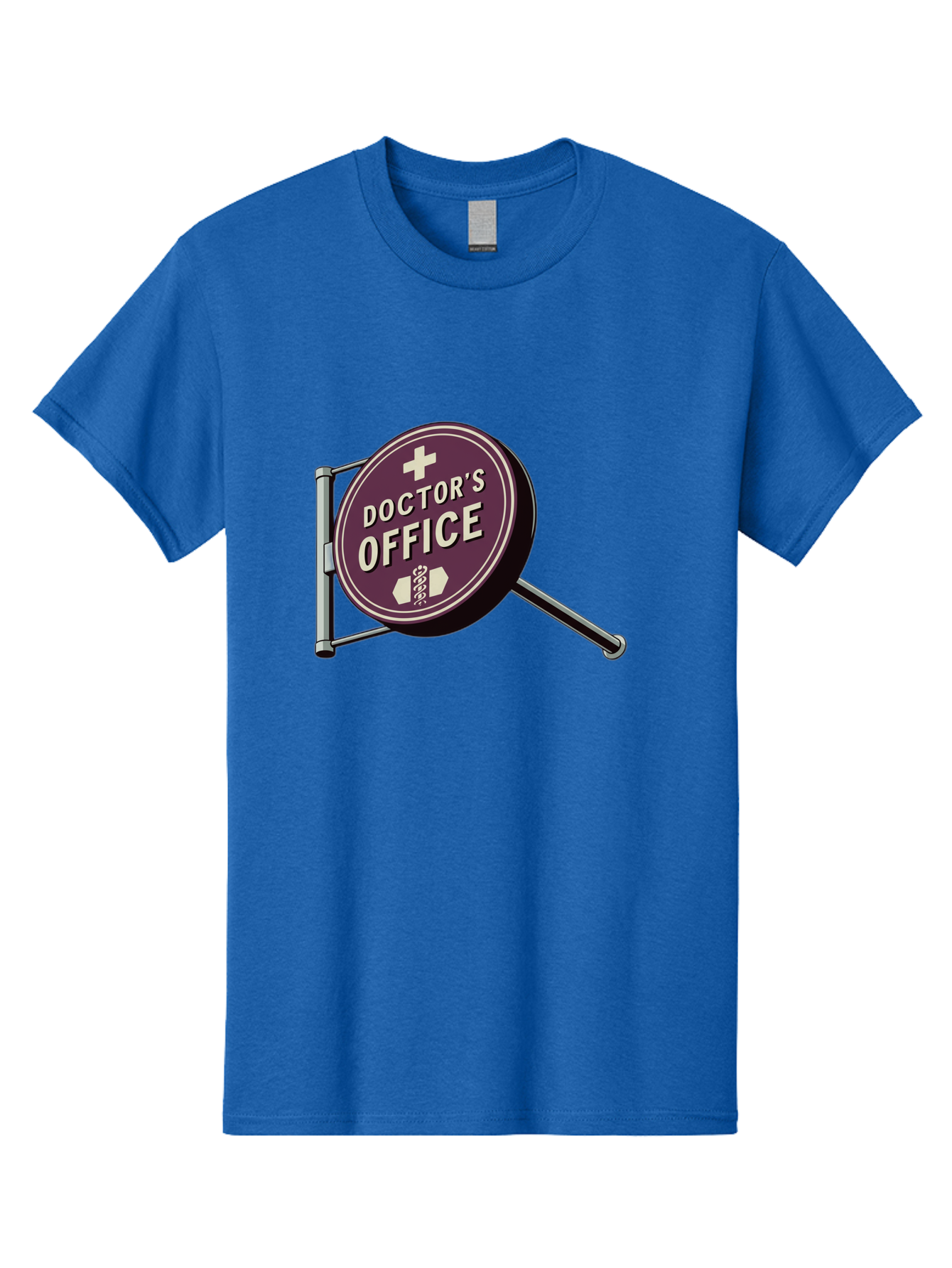 Doctor-S-Office-1 Men'S Graphic Tee, 100% Cotton, Comfortable Casual Summer Wear, Machine Washable, Doctor'S Office Sign, Medical Symbol, Healthcare Logo, Red Circle, White Cross, Snake Wrapped Around Staff, Medical Icons, Vintage Style Baa476