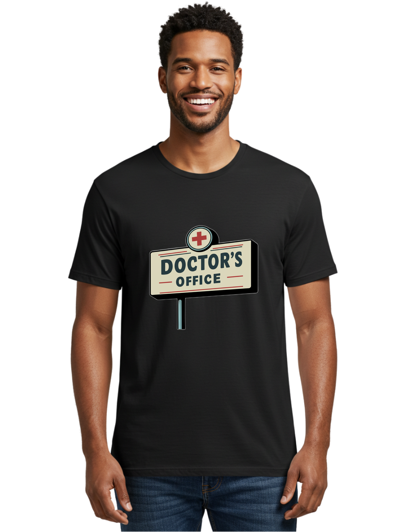 Doctor-S-Office-2 Men'S Graphic Tee, 100% Cotton, Comfortable Casual Summer Wear, Machine Washable, Doctor'S Office Sign, Medical Symbol, Red Cross, Healthcare Signage, Medical Office Indicator, Healthcare Services, Medical Facilities Baa477