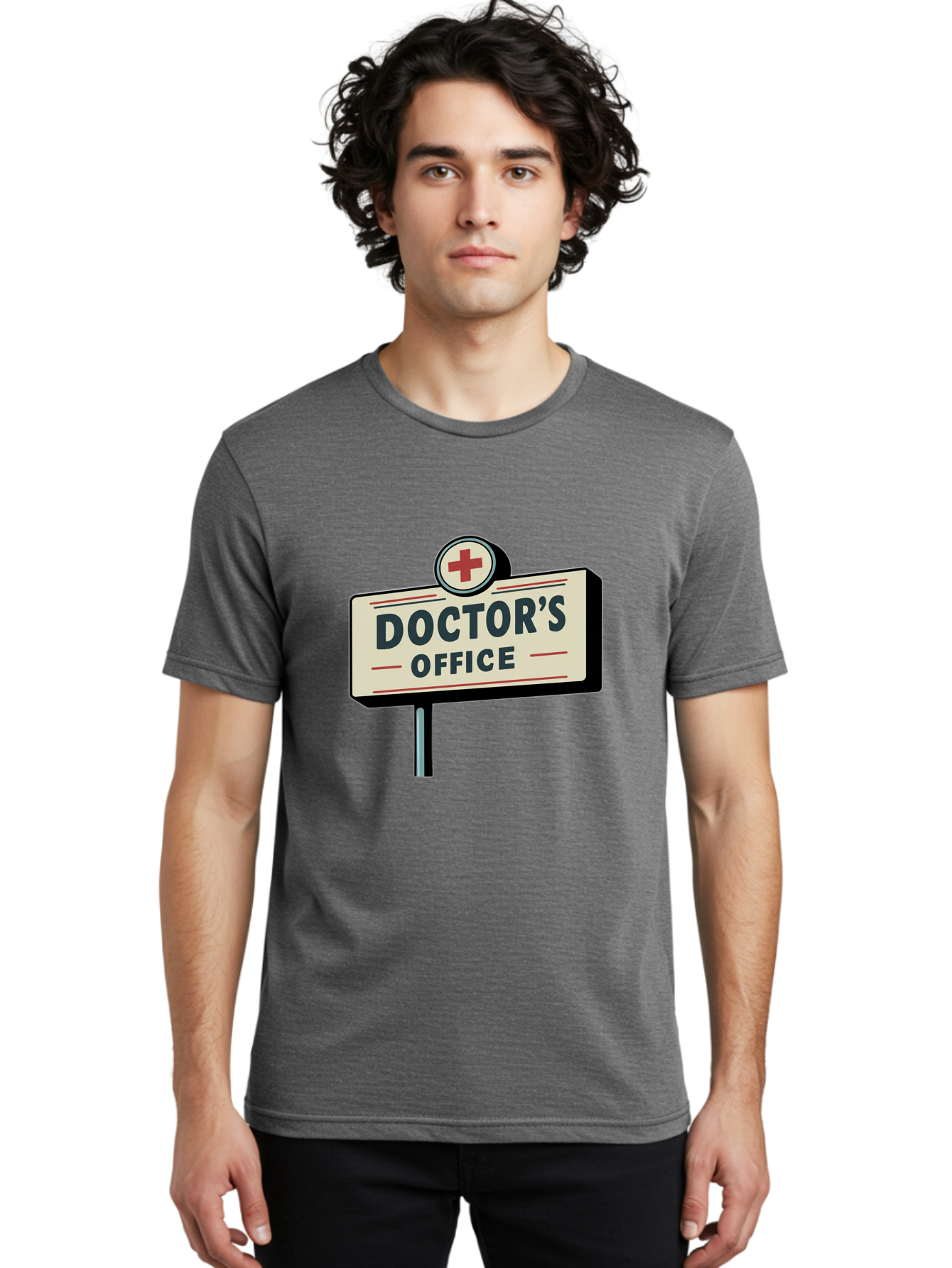 Doctor-S-Office-2 Men'S Graphic Tee, 100% Cotton, Comfortable Casual Summer Wear, Machine Washable, Doctor'S Office Sign, Medical Symbol, Red Cross, Healthcare Signage, Medical Office Indicator, Healthcare Services, Medical Facilities Baa477