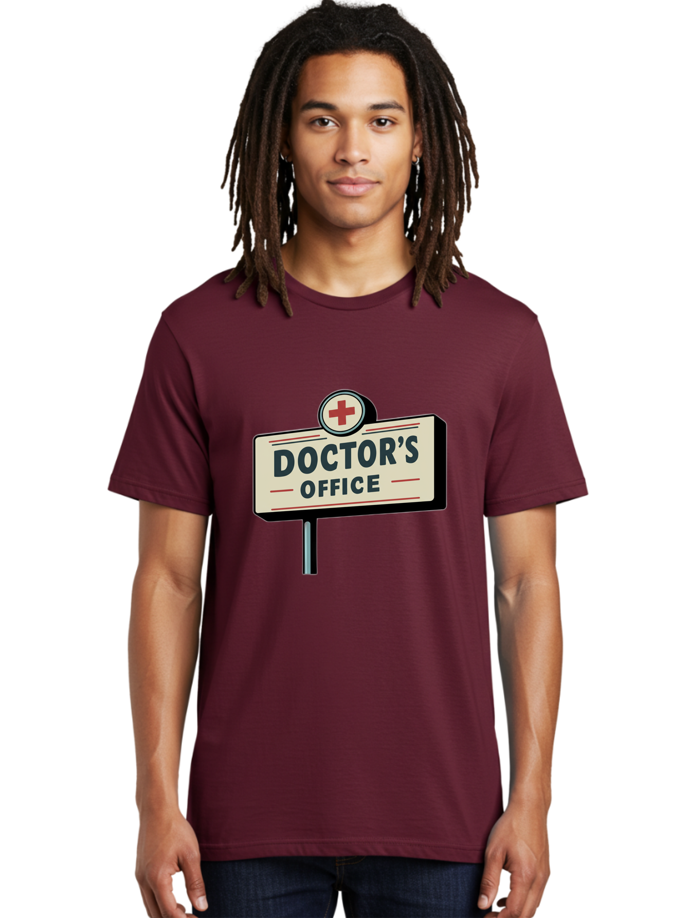 Doctor-S-Office-2 Men'S Graphic Tee, 100% Cotton, Comfortable Casual Summer Wear, Machine Washable, Doctor'S Office Sign, Medical Symbol, Red Cross, Healthcare Signage, Medical Office Indicator, Healthcare Services, Medical Facilities Baa477