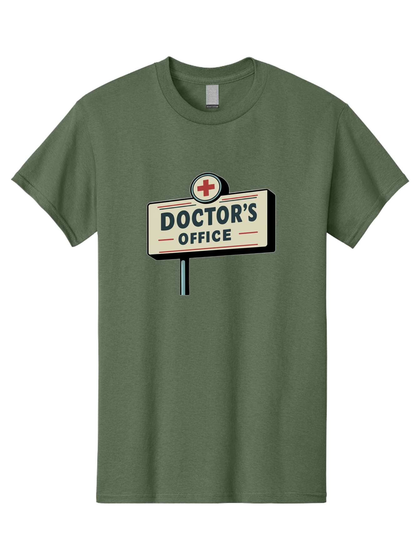 Doctor-S-Office-2 Men'S Graphic Tee, 100% Cotton, Comfortable Casual Summer Wear, Machine Washable, Doctor'S Office Sign, Medical Symbol, Red Cross, Healthcare Signage, Medical Office Indicator, Healthcare Services, Medical Facilities Baa477