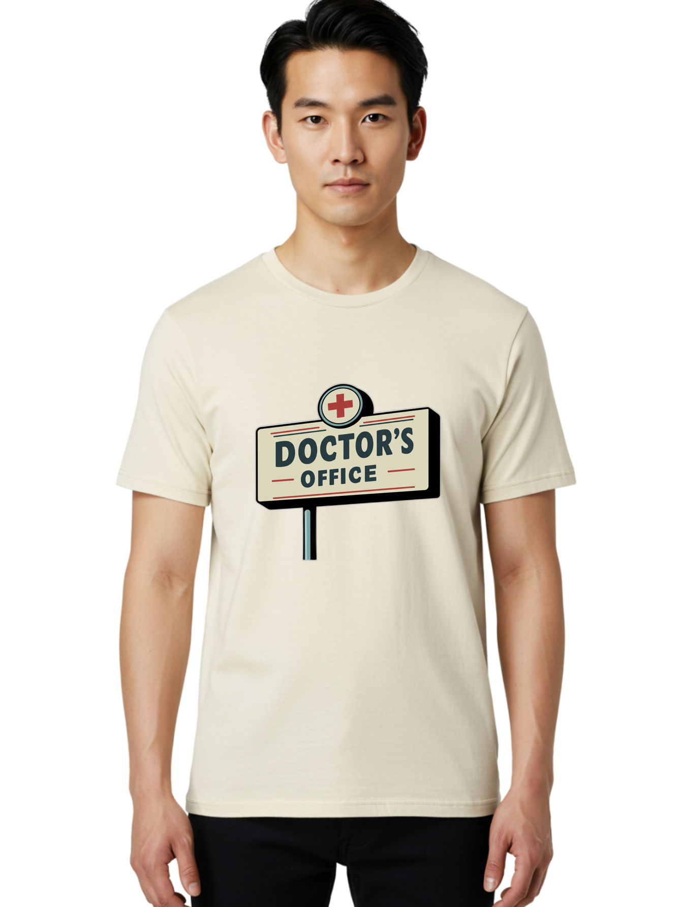 Doctor-S-Office-2 Men'S Graphic Tee, 100% Cotton, Comfortable Casual Summer Wear, Machine Washable, Doctor'S Office Sign, Medical Symbol, Red Cross, Healthcare Signage, Medical Office Indicator, Healthcare Services, Medical Facilities Baa477