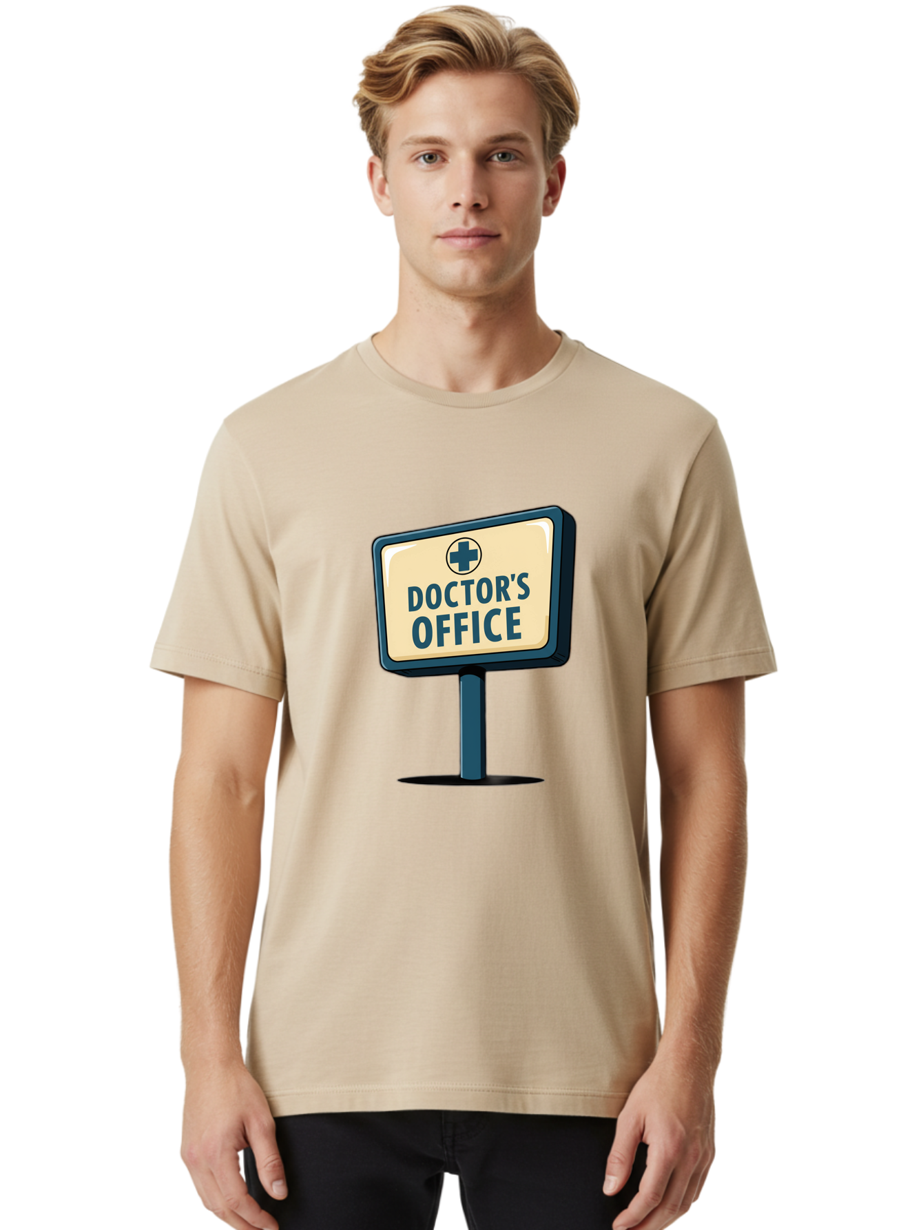 Doctor-S-Office-5 Men'S Graphic Tee, 100% Cotton, Comfortable Casual Summer Wear, Machine Washable, Doctor'S Office Sign, Medical Cross Symbol, Healthcare Facility, Medical Services, Doctor'S Office, Healthcare Provider Baa480
