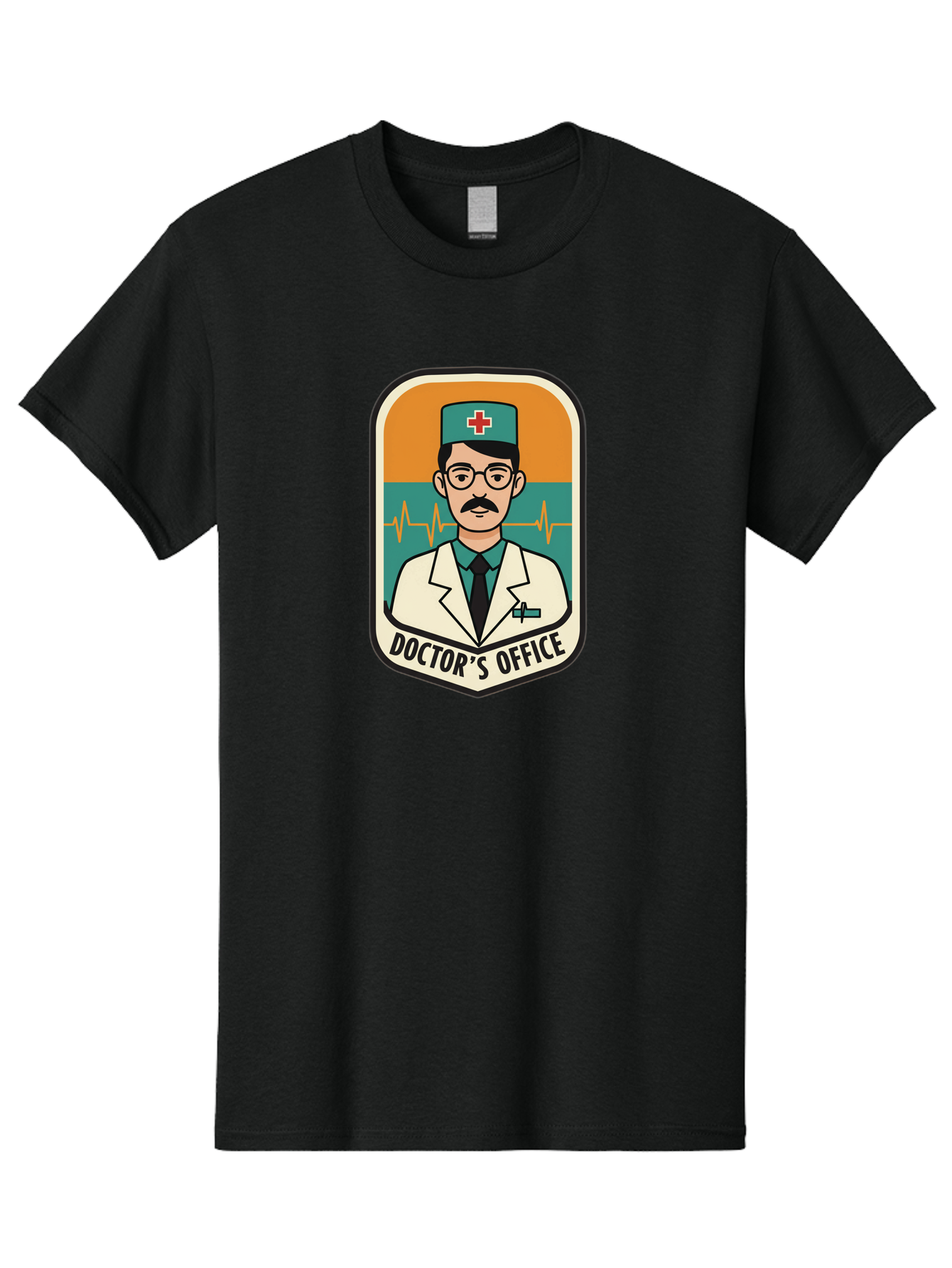 Doctor-S-Office Men'S Graphic Tee, 100% Cotton, Comfortable Casual Summer Wear, Machine Washable, Male Doctor, Medical Professional, Doctor'S Office, Healthcare Services, Medical Checkup, Health Monitoring, Ecg Reading, Medical Staff, Baa482