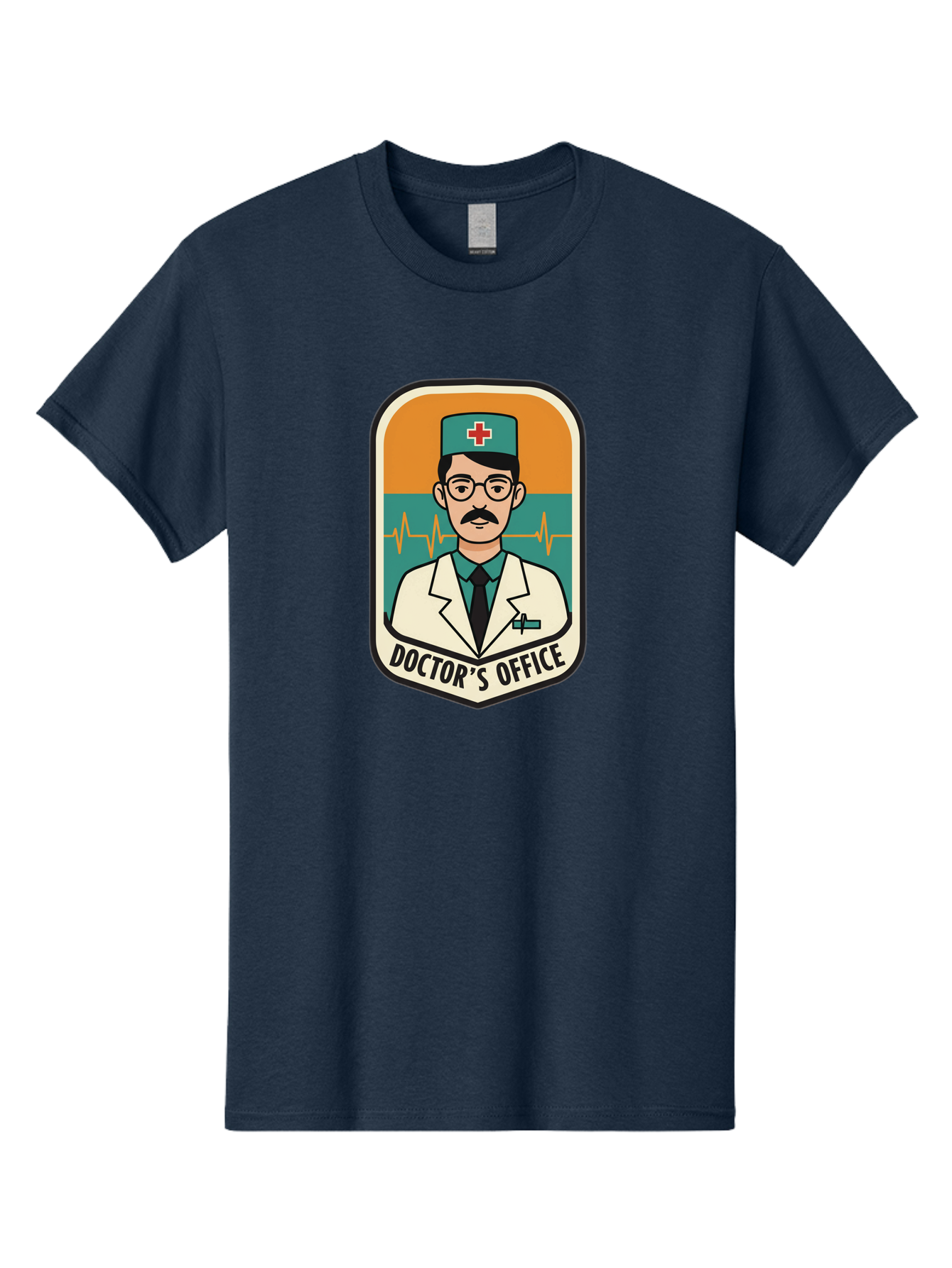 Doctor-S-Office Men'S Graphic Tee, 100% Cotton, Comfortable Casual Summer Wear, Machine Washable, Male Doctor, Medical Professional, Doctor'S Office, Healthcare Services, Medical Checkup, Health Monitoring, Ecg Reading, Medical Staff, Baa482
