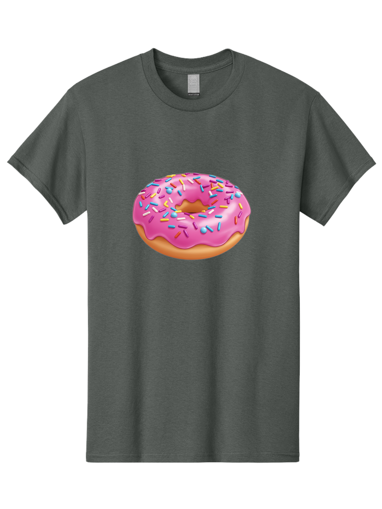 Donut-3 Men'S Graphic Tee, 100% Cotton, Comfortable Casual Summer Wear, Machine Washable, Pink Frosted Donut, Colorful Sprinkles, Sweet Treats, Baked Goods, Tasty Desserts, Donut With Sprinkles, Glazed Donut Baa497