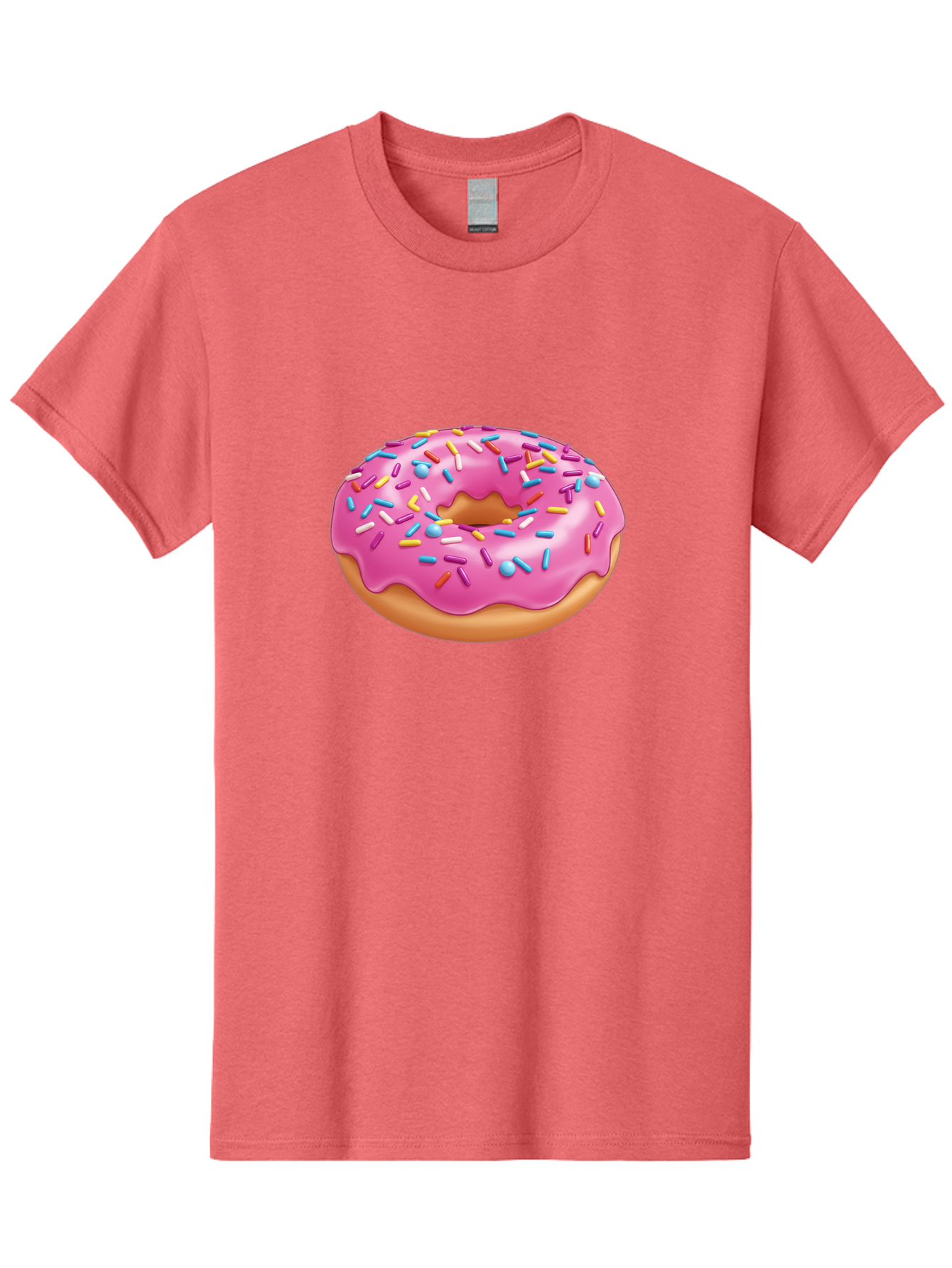 Donut-3 Men'S Graphic Tee, 100% Cotton, Comfortable Casual Summer Wear, Machine Washable, Pink Frosted Donut, Colorful Sprinkles, Sweet Treats, Baked Goods, Tasty Desserts, Donut With Sprinkles, Glazed Donut Baa497