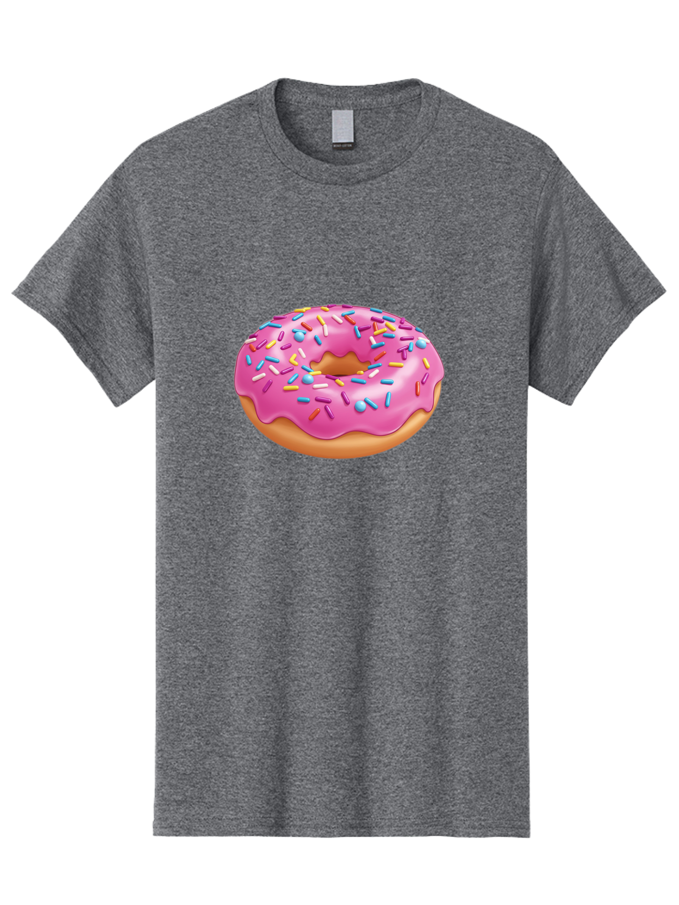 Donut-3 Men'S Graphic Tee, 100% Cotton, Comfortable Casual Summer Wear, Machine Washable, Pink Frosted Donut, Colorful Sprinkles, Sweet Treats, Baked Goods, Tasty Desserts, Donut With Sprinkles, Glazed Donut Baa497