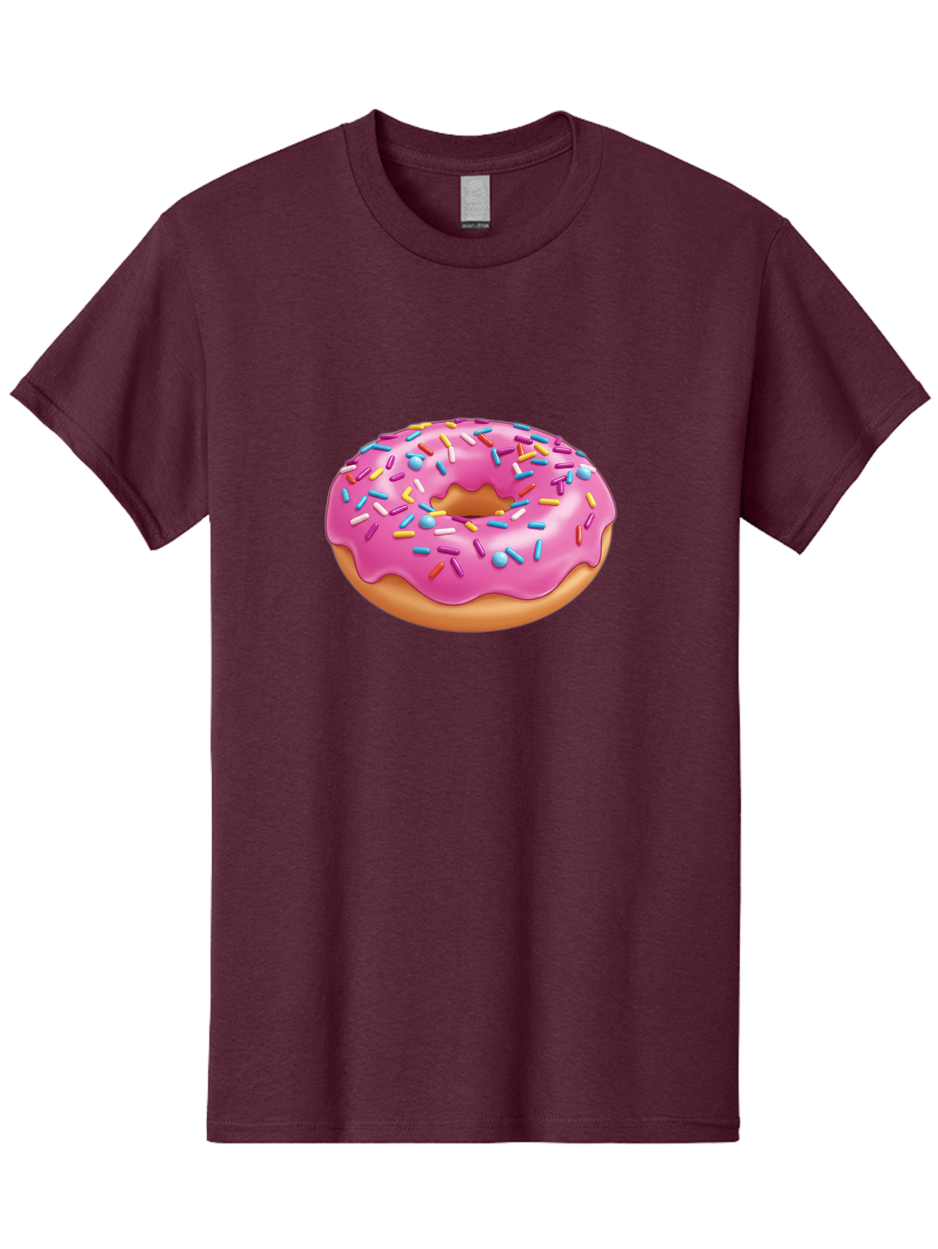 Donut-3 Men'S Graphic Tee, 100% Cotton, Comfortable Casual Summer Wear, Machine Washable, Pink Frosted Donut, Colorful Sprinkles, Sweet Treats, Baked Goods, Tasty Desserts, Donut With Sprinkles, Glazed Donut Baa497