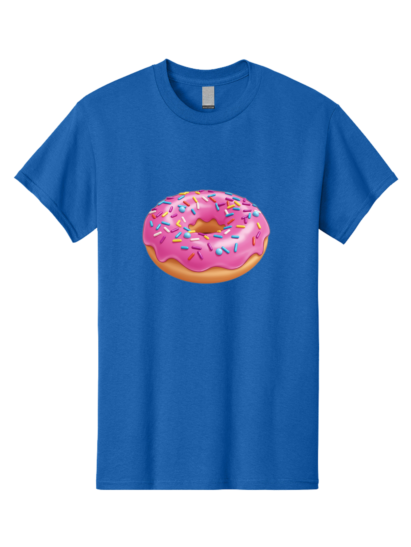 Donut-3 Men'S Graphic Tee, 100% Cotton, Comfortable Casual Summer Wear, Machine Washable, Pink Frosted Donut, Colorful Sprinkles, Sweet Treats, Baked Goods, Tasty Desserts, Donut With Sprinkles, Glazed Donut Baa497