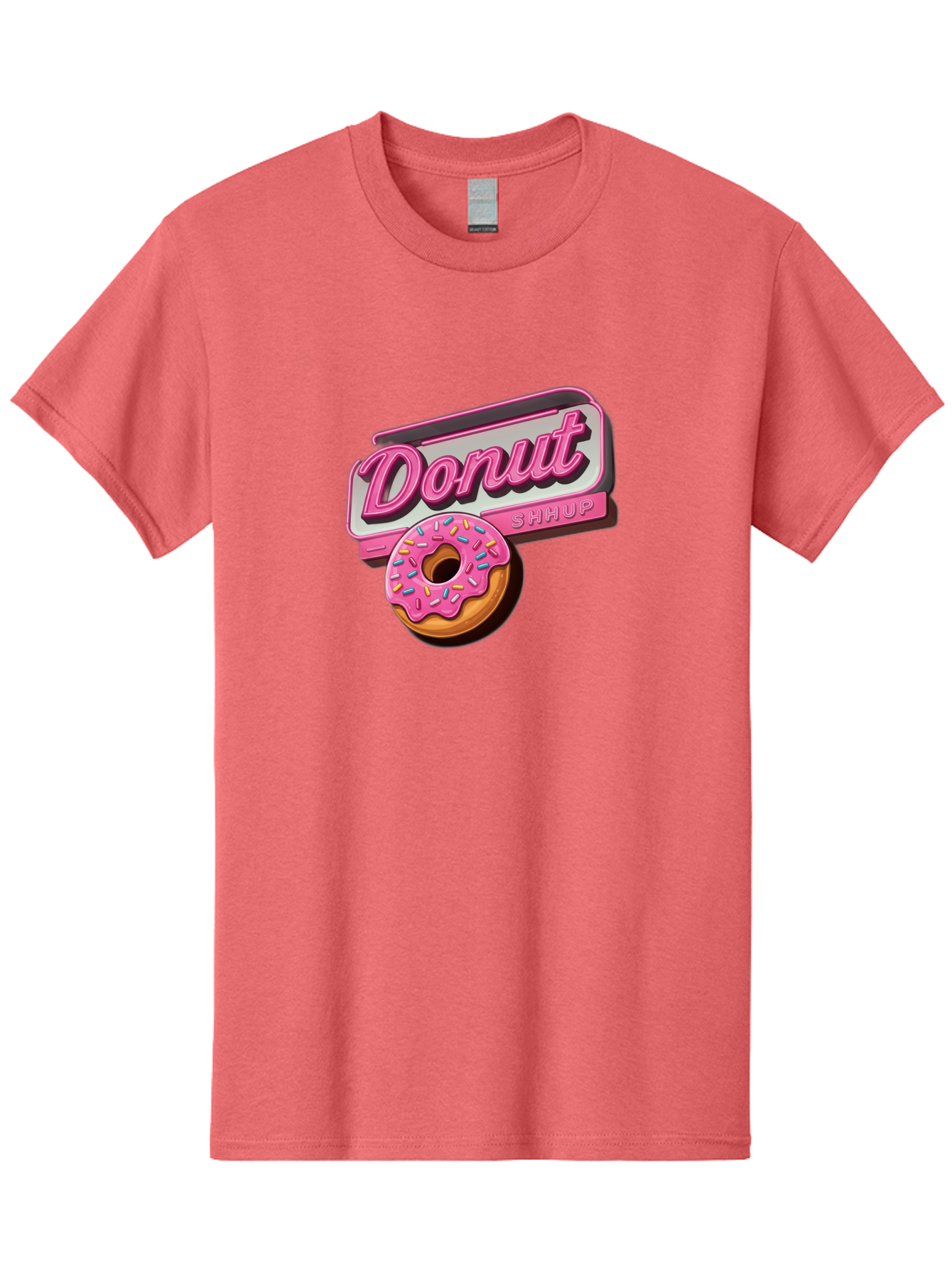 Donut-5 Men'S Graphic Tee, 100% Cotton, Comfortable Casual Summer Wear, Machine Washable, Donut With Pink Glaze And Sprinkles, Donut Shop Sign, Sweet Treats, Bakery, Dessert, Colorful, Pastel, Tasty, Donut Lover, Treat Yourself Baa499