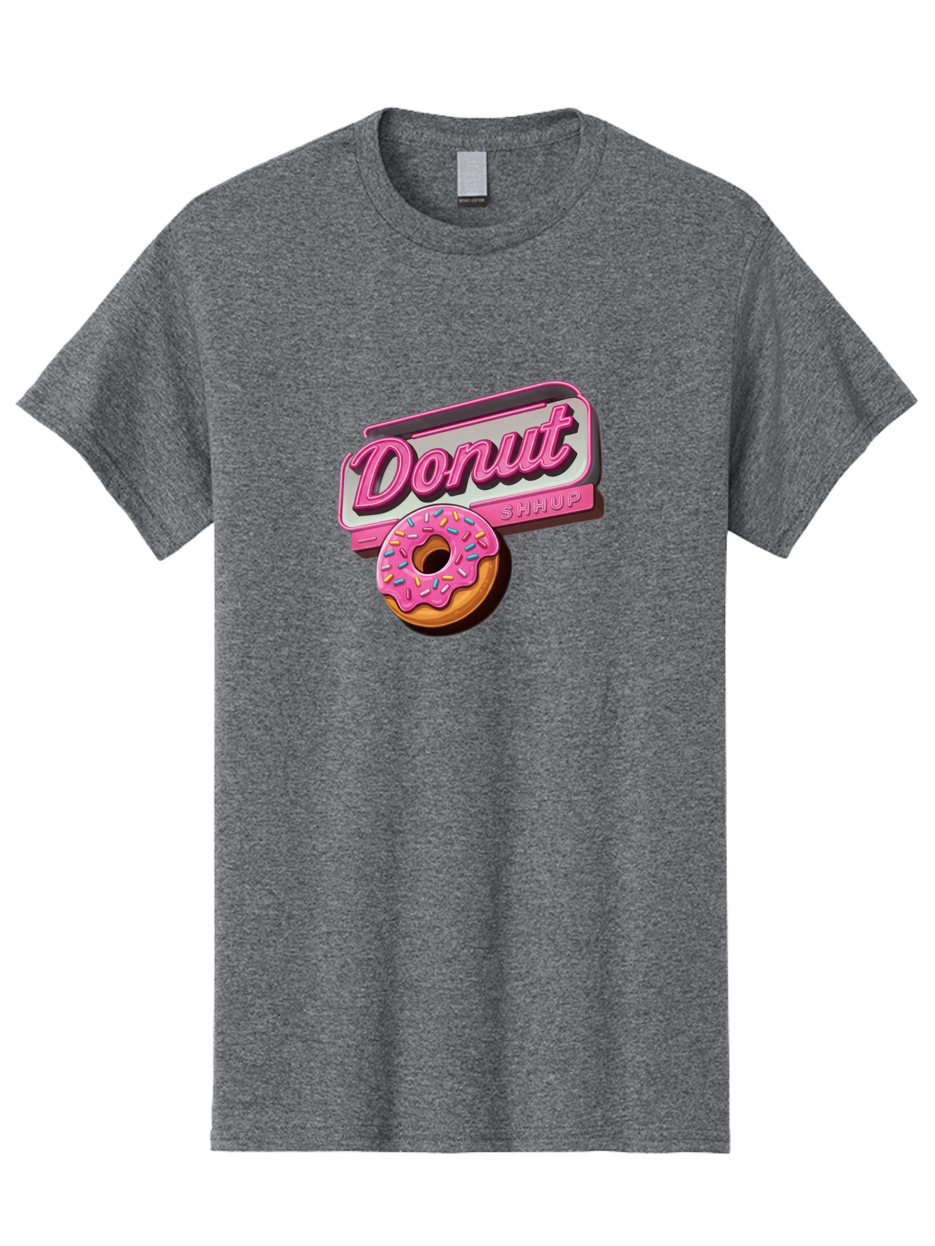 Donut-5 Men'S Graphic Tee, 100% Cotton, Comfortable Casual Summer Wear, Machine Washable, Donut With Pink Glaze And Sprinkles, Donut Shop Sign, Sweet Treats, Bakery, Dessert, Colorful, Pastel, Tasty, Donut Lover, Treat Yourself Baa499