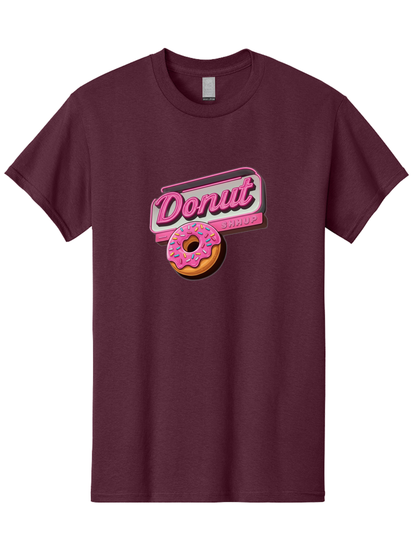 Donut-5 Men'S Graphic Tee, 100% Cotton, Comfortable Casual Summer Wear, Machine Washable, Donut With Pink Glaze And Sprinkles, Donut Shop Sign, Sweet Treats, Bakery, Dessert, Colorful, Pastel, Tasty, Donut Lover, Treat Yourself Baa499