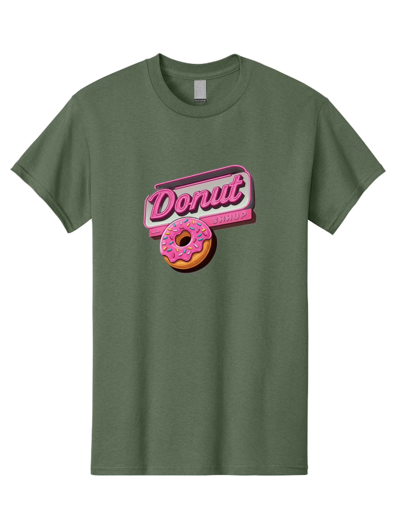 Donut-5 Men'S Graphic Tee, 100% Cotton, Comfortable Casual Summer Wear, Machine Washable, Donut With Pink Glaze And Sprinkles, Donut Shop Sign, Sweet Treats, Bakery, Dessert, Colorful, Pastel, Tasty, Donut Lover, Treat Yourself Baa499