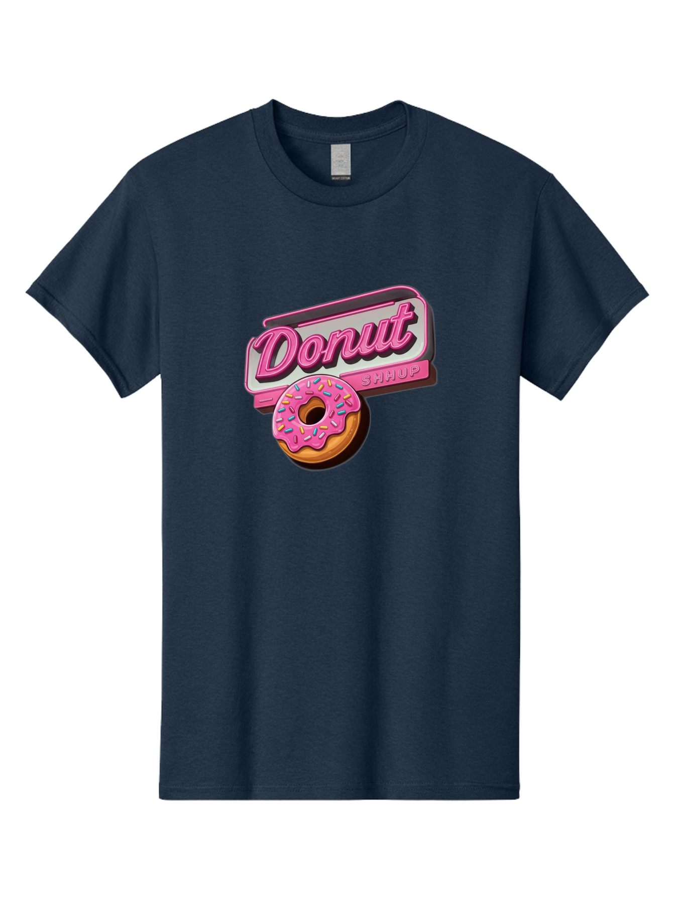 Donut-5 Men'S Graphic Tee, 100% Cotton, Comfortable Casual Summer Wear, Machine Washable, Donut With Pink Glaze And Sprinkles, Donut Shop Sign, Sweet Treats, Bakery, Dessert, Colorful, Pastel, Tasty, Donut Lover, Treat Yourself Baa499