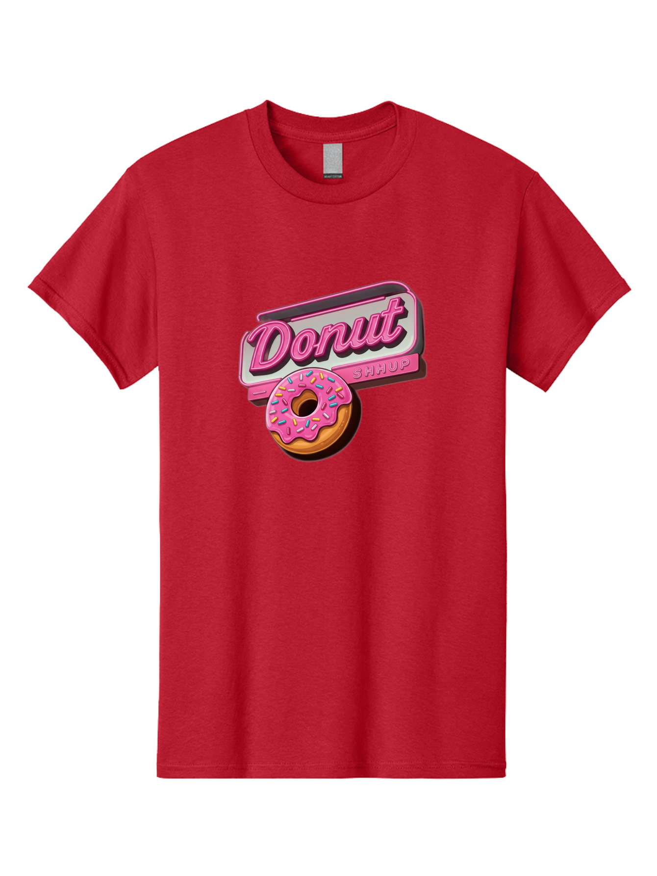 Donut-5 Men'S Graphic Tee, 100% Cotton, Comfortable Casual Summer Wear, Machine Washable, Donut With Pink Glaze And Sprinkles, Donut Shop Sign, Sweet Treats, Bakery, Dessert, Colorful, Pastel, Tasty, Donut Lover, Treat Yourself Baa499