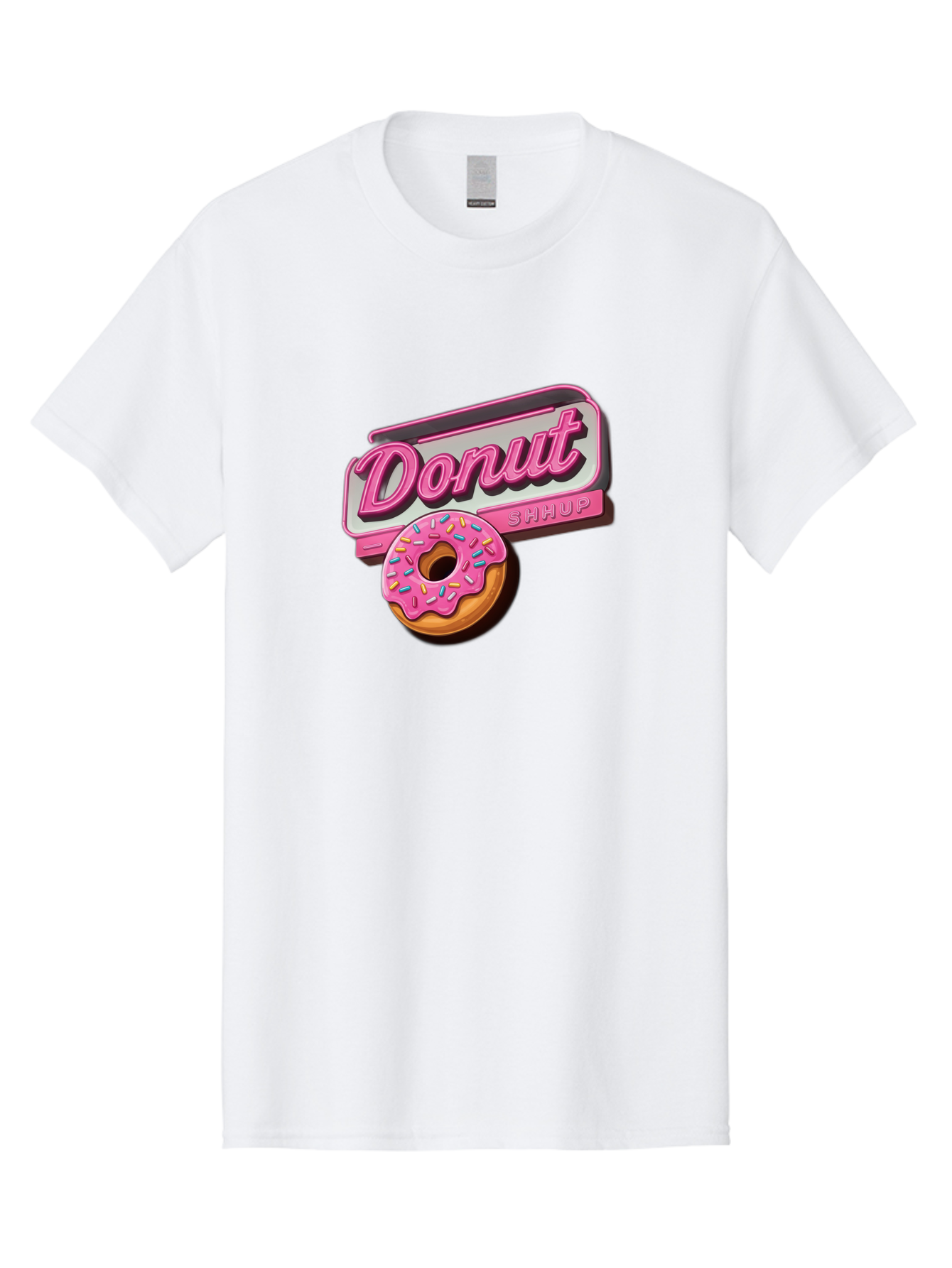 Donut-5 Men'S Graphic Tee, 100% Cotton, Comfortable Casual Summer Wear, Machine Washable, Donut With Pink Glaze And Sprinkles, Donut Shop Sign, Sweet Treats, Bakery, Dessert, Colorful, Pastel, Tasty, Donut Lover, Treat Yourself Baa499